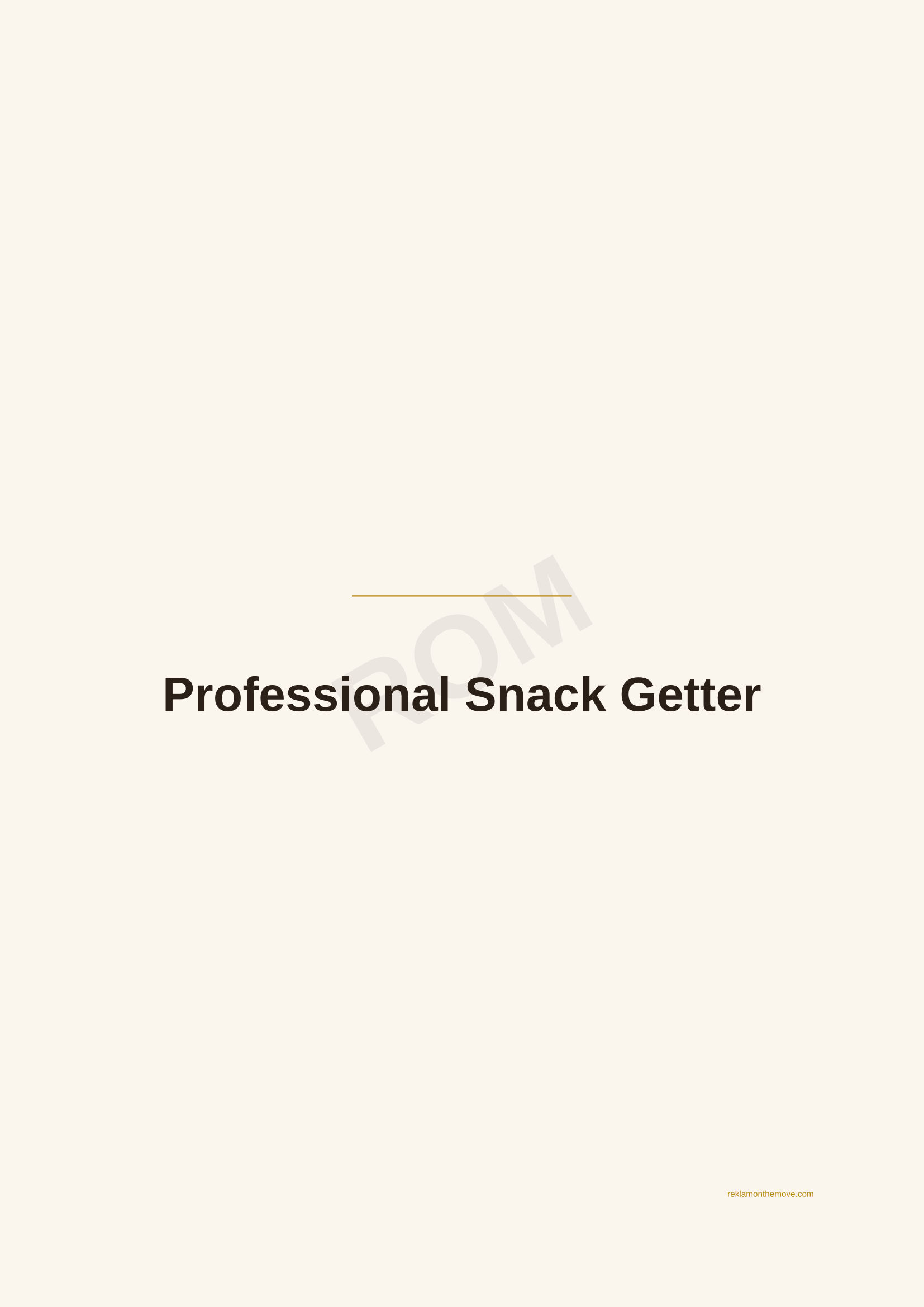 Professional Snack Getter · Espresso — ROM dijital ürün önizlemesi (filigranlı)