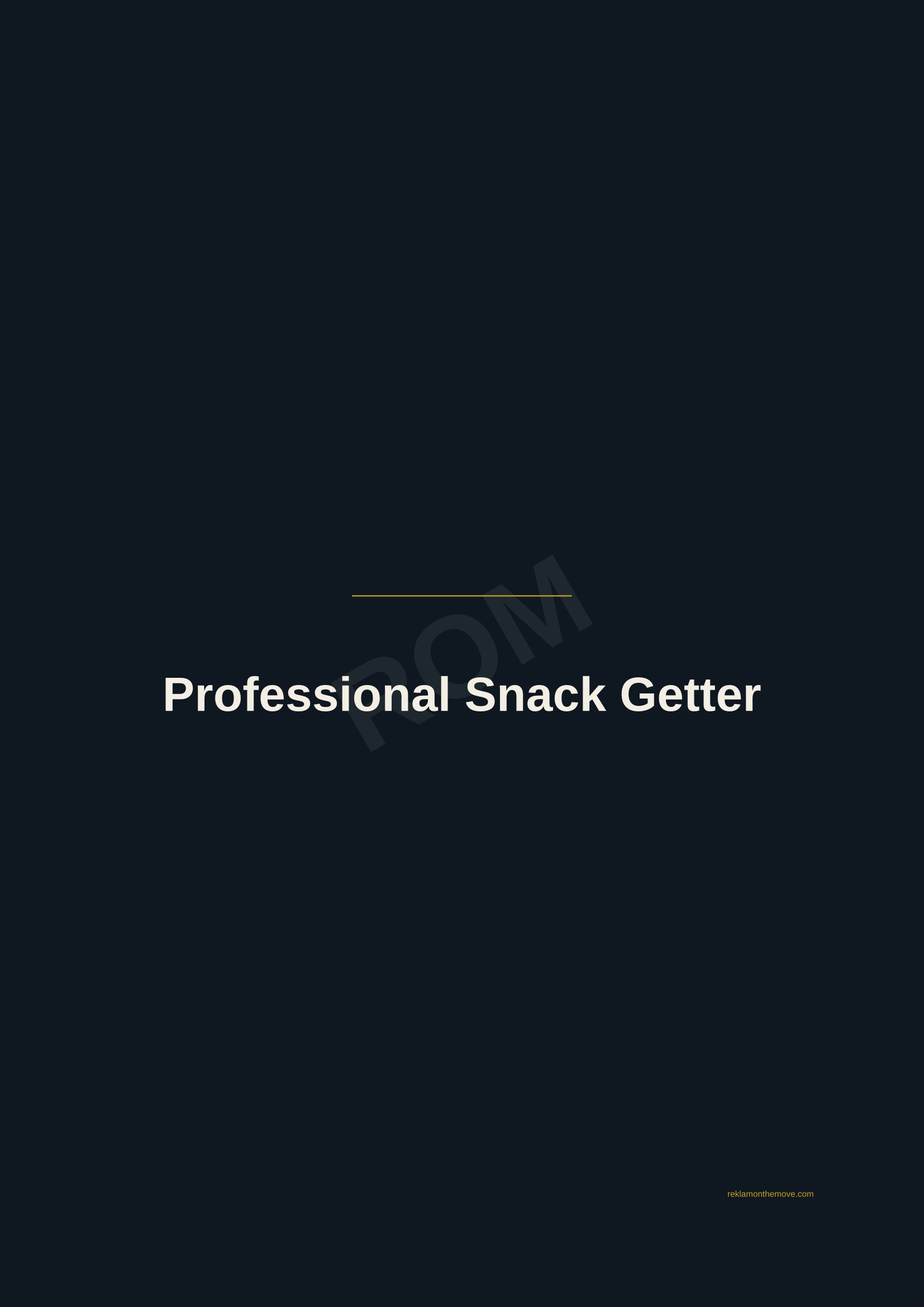 Professional Snack Getter · Gece — ROM dijital ürün önizlemesi (filigranlı)