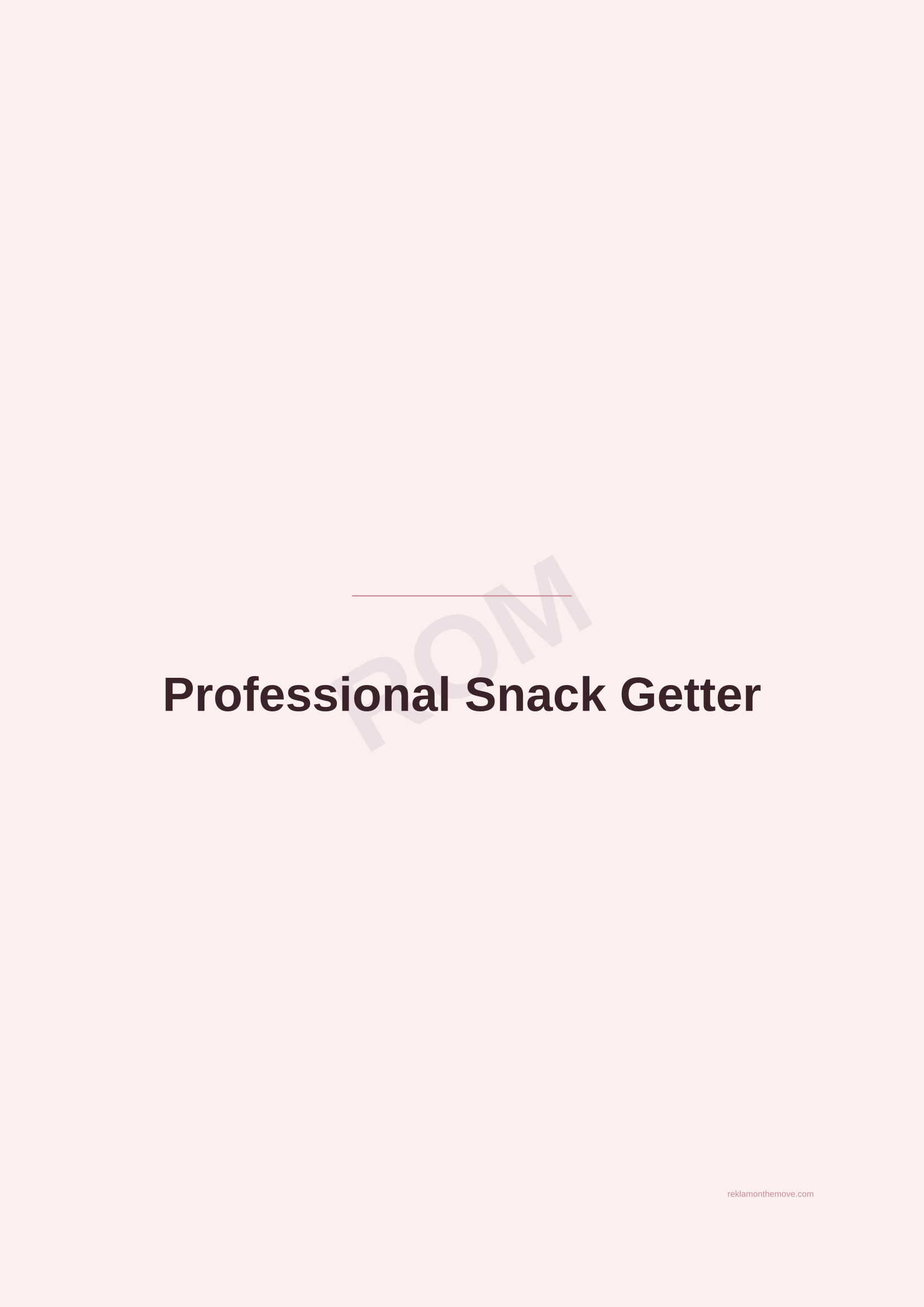 Professional Snack Getter · Gül — ROM dijital ürün önizlemesi (filigranlı)