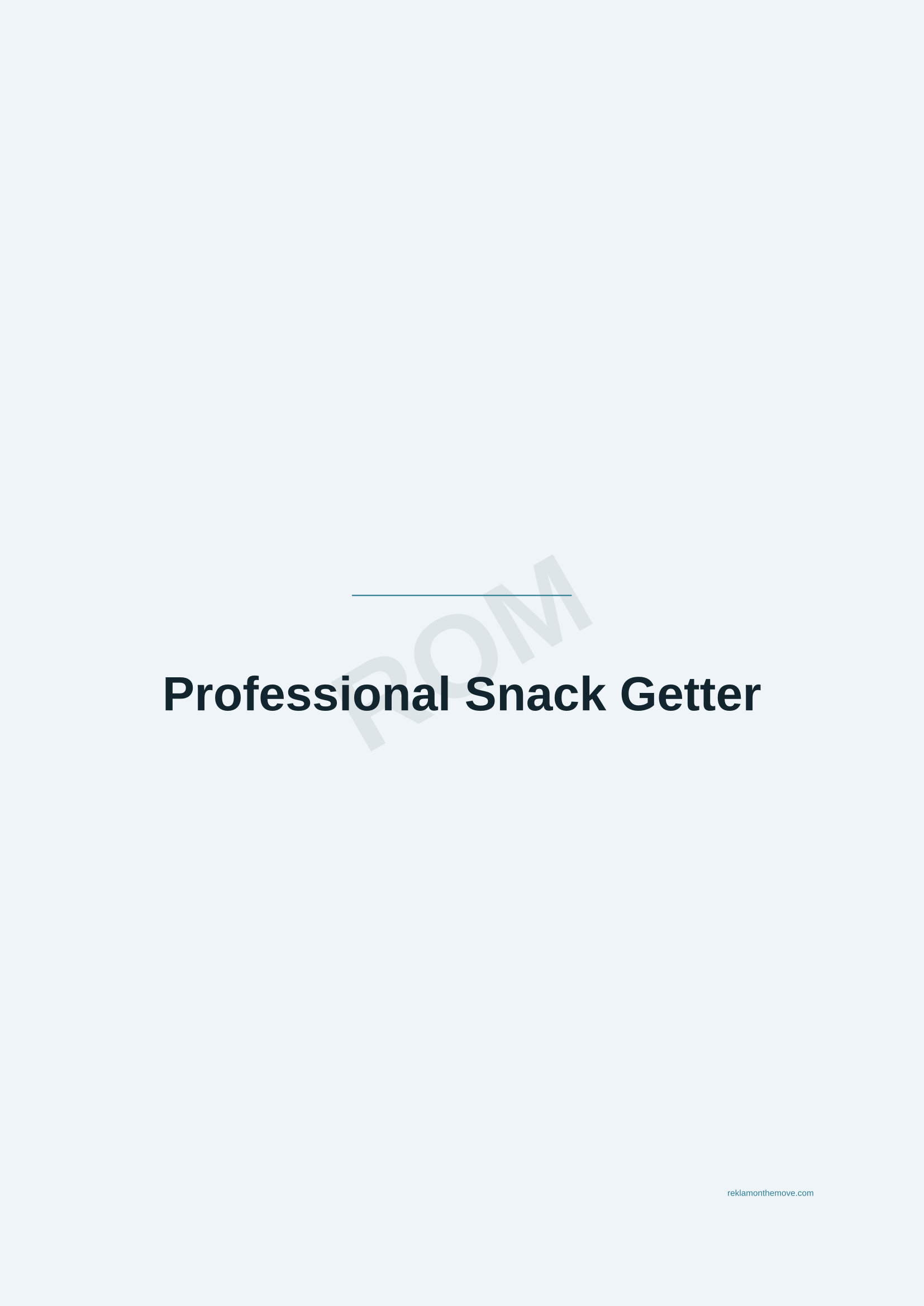 Professional Snack Getter · Okyanus — ROM dijital ürün önizlemesi (filigranlı)