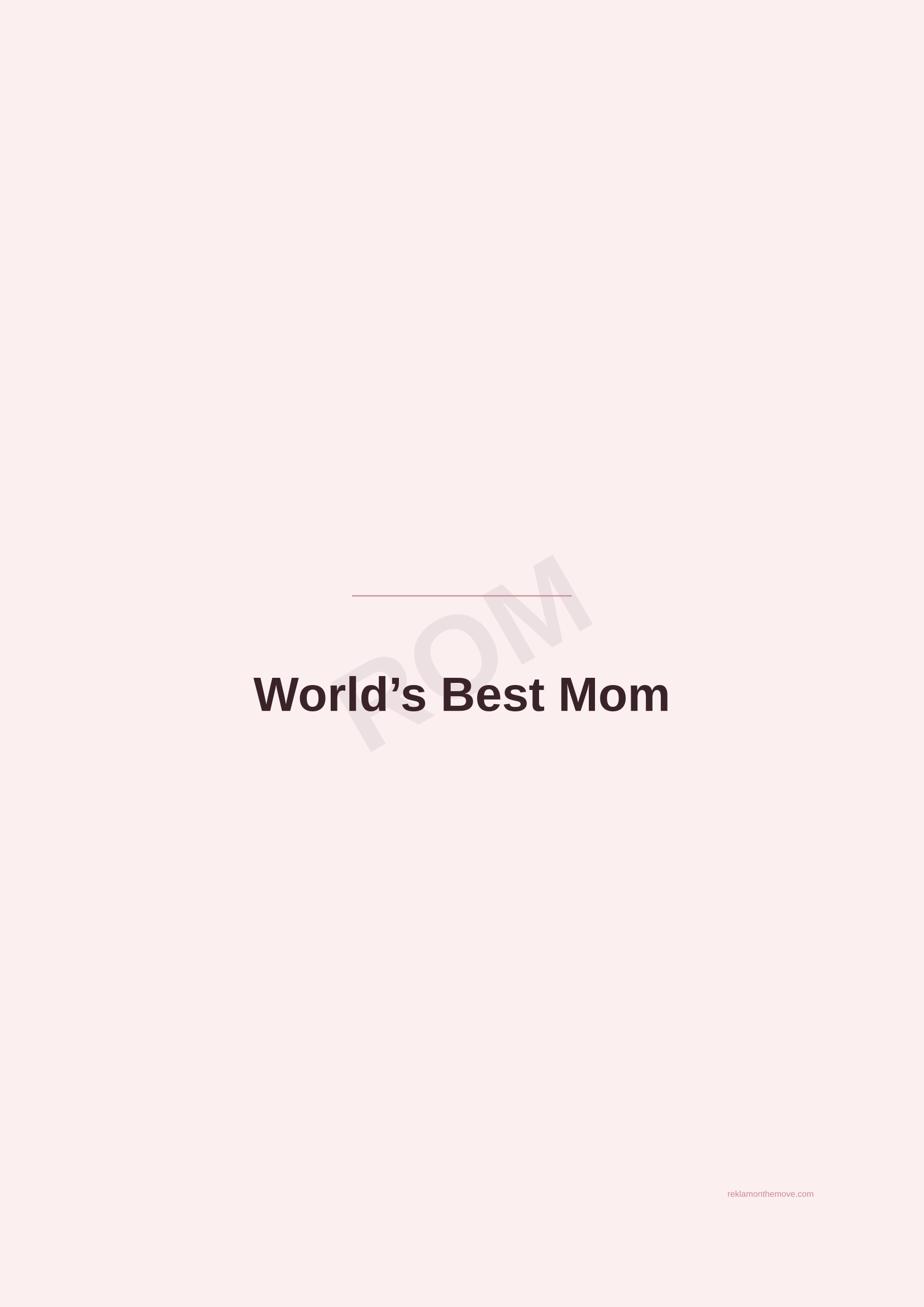 World's Best Mom · Gül — ROM dijital ürün önizlemesi (filigranlı)