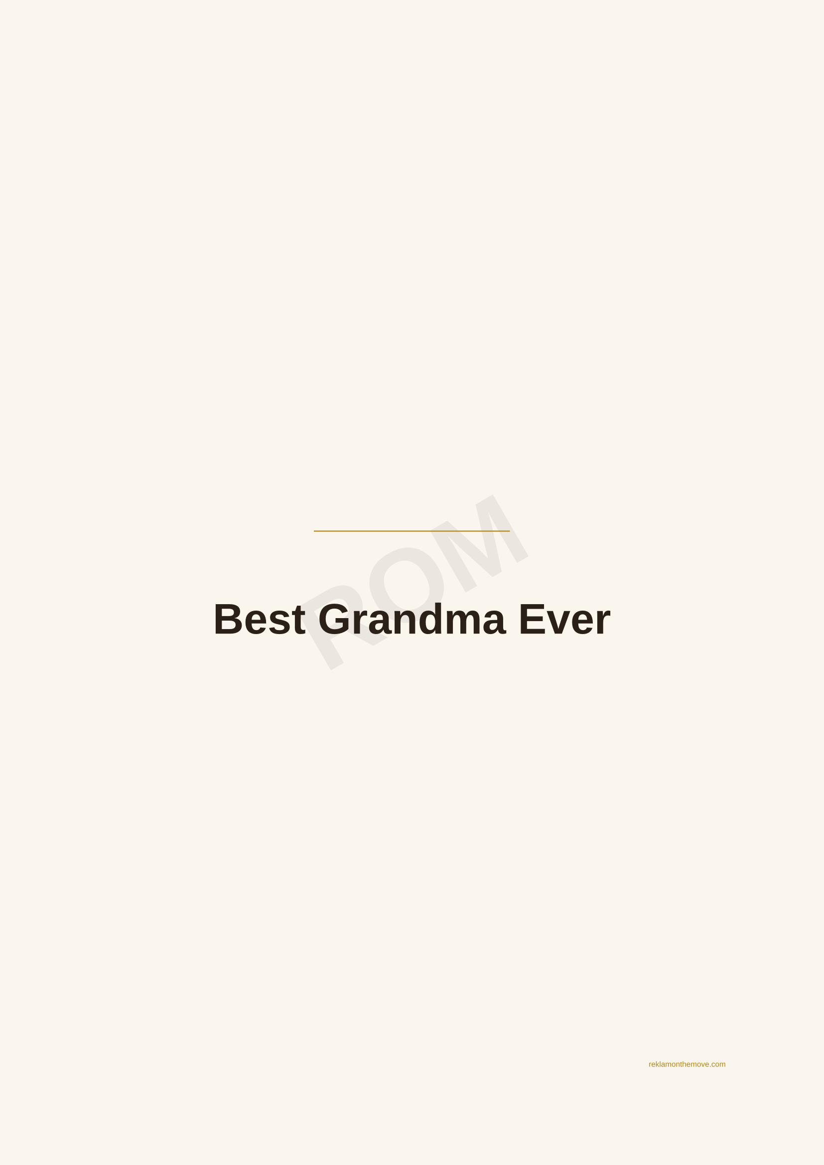 Best Grandma Ever · Espresso — ROM dijital ürün önizlemesi (filigranlı)