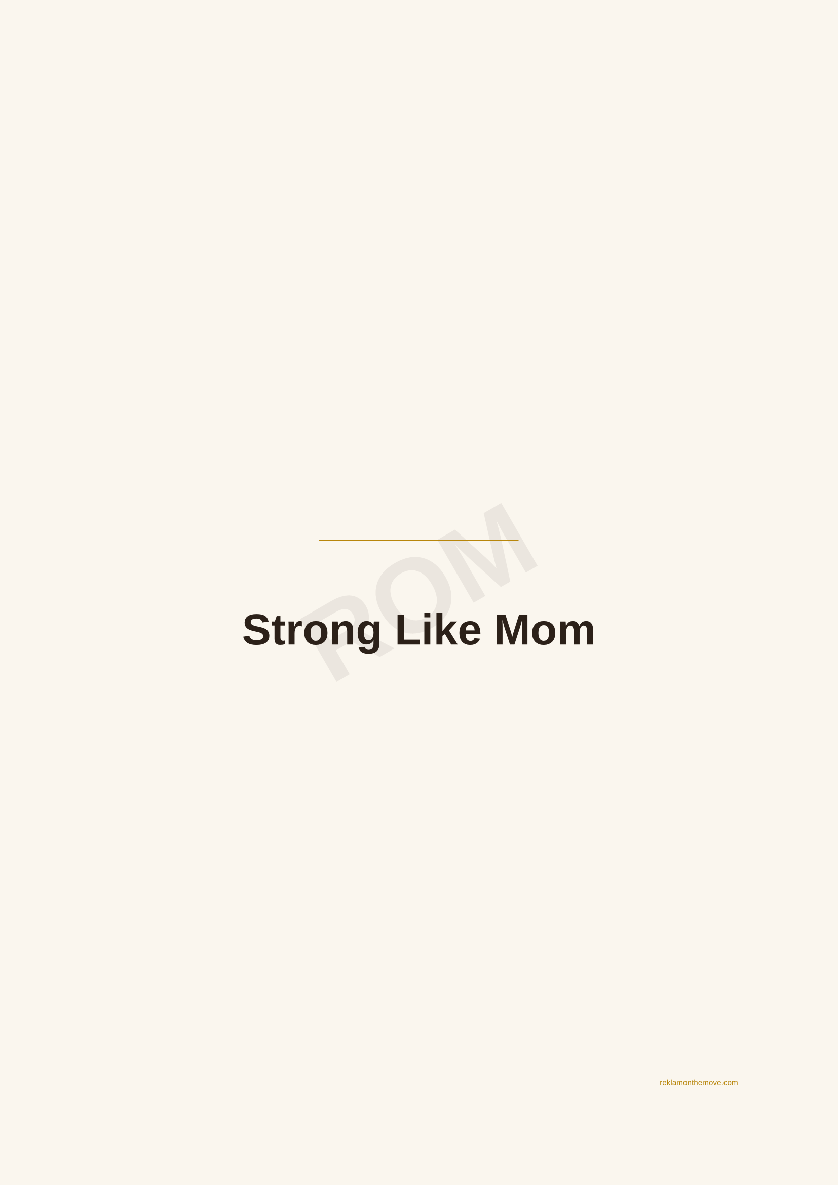 Strong Like Mom · Espresso — ROM dijital ürün önizlemesi (filigranlı)