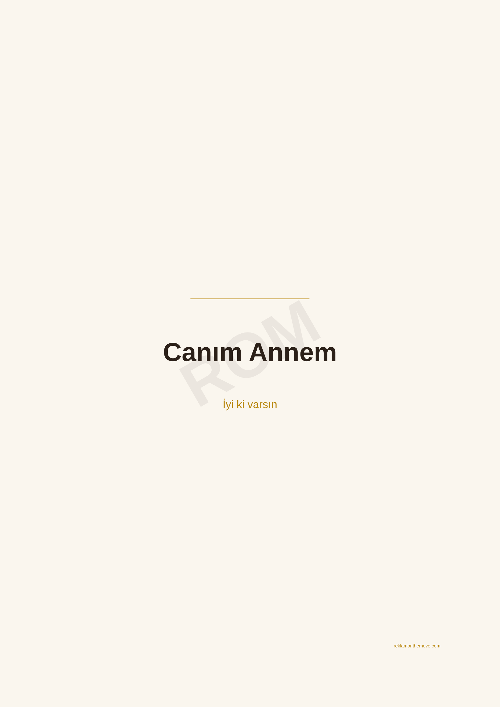 Canım Annem · Espresso — ROM dijital ürün önizlemesi (filigranlı)