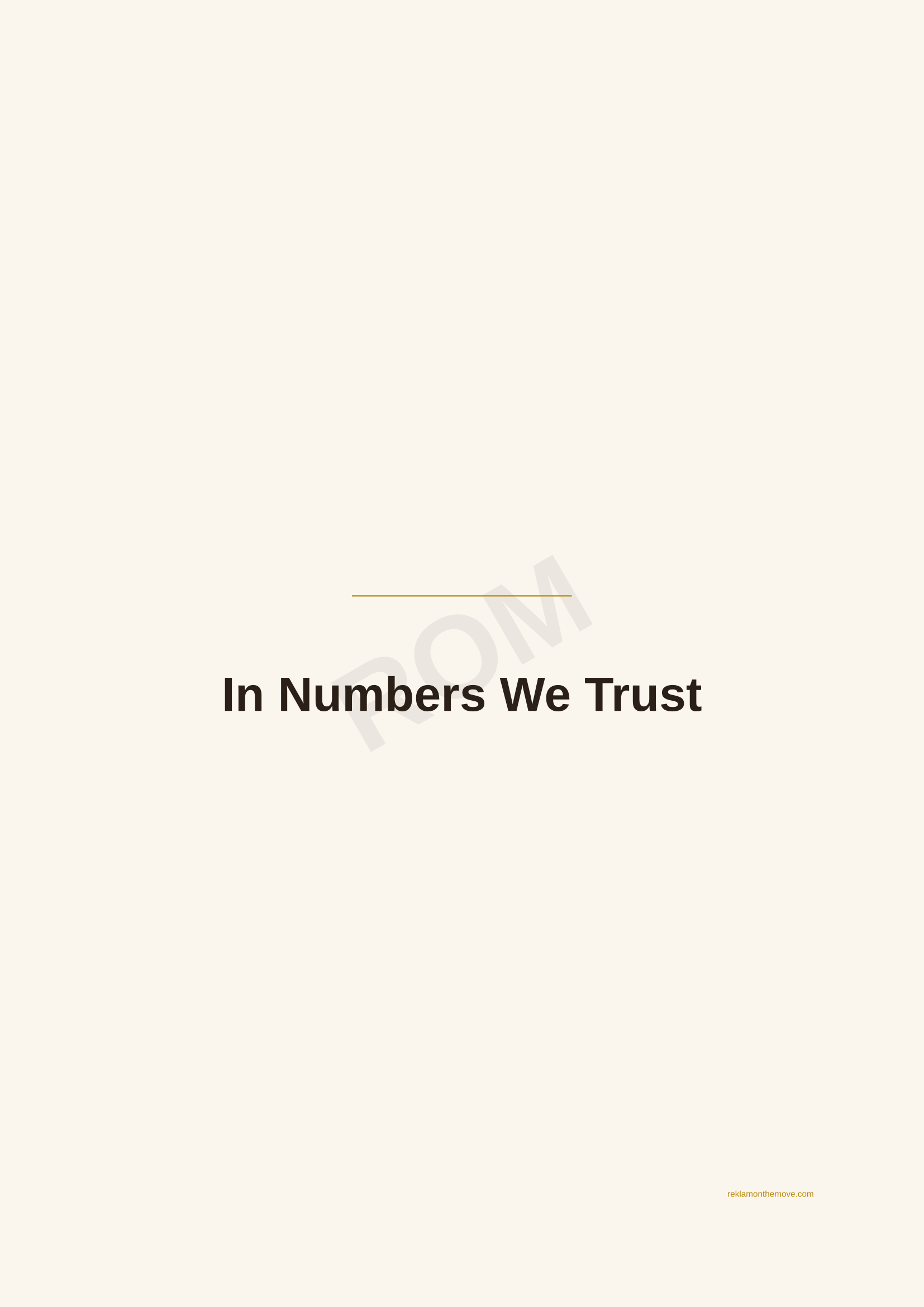 In Numbers We Trust · Espresso — ROM dijital ürün önizlemesi (filigranlı)