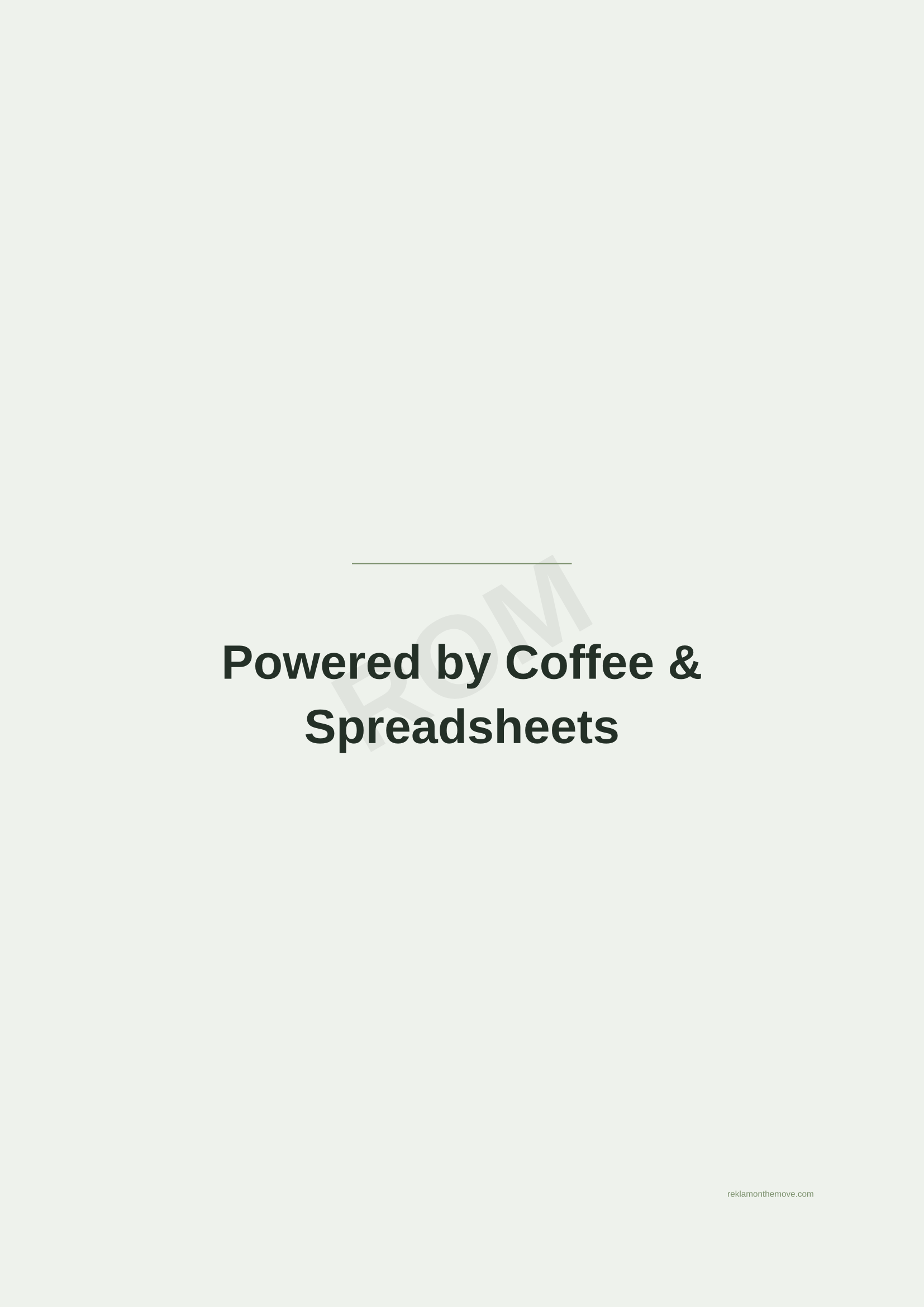 Powered by Coffee & Spreadsheets · Adaçayı — ROM dijital ürün önizlemesi (filigranlı)