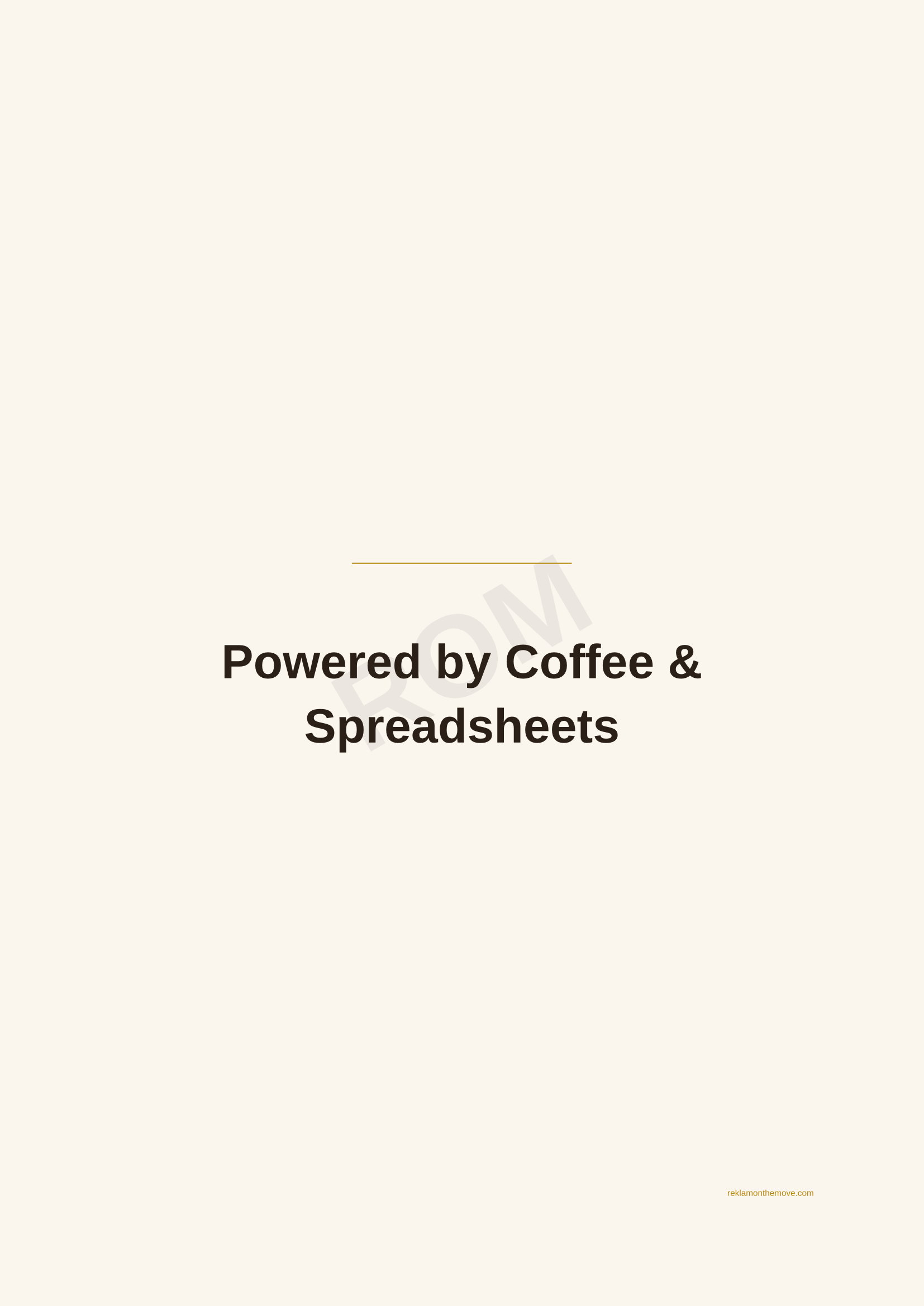Powered by Coffee & Spreadsheets · Espresso — ROM dijital ürün önizlemesi (filigranlı)