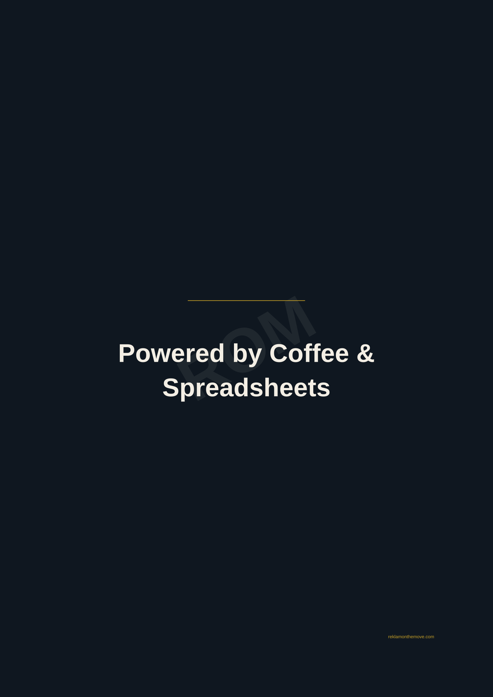 Powered by Coffee & Spreadsheets · Gece — ROM dijital ürün önizlemesi (filigranlı)