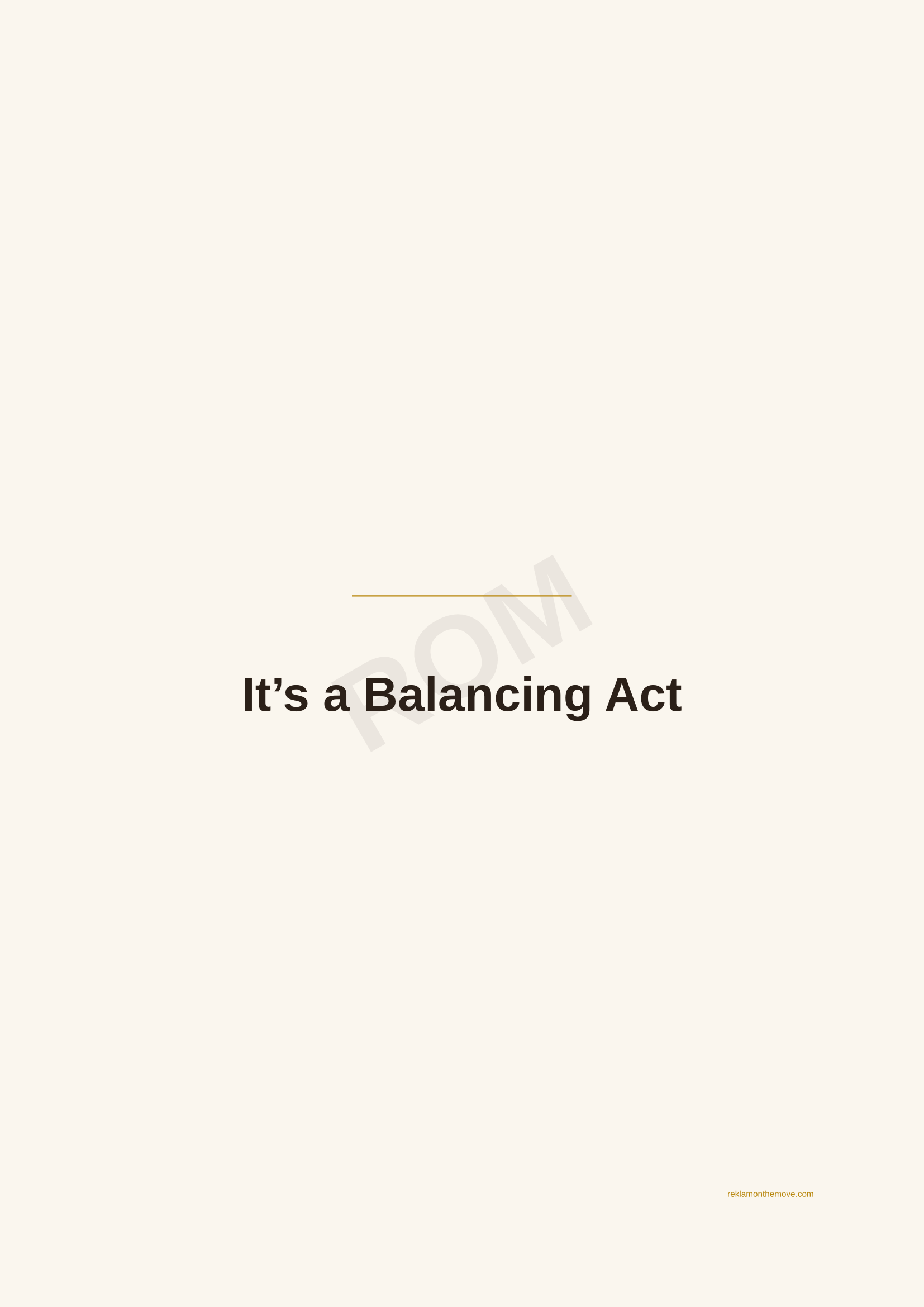 It's a Balancing Act · Espresso — ROM dijital ürün önizlemesi (filigranlı)