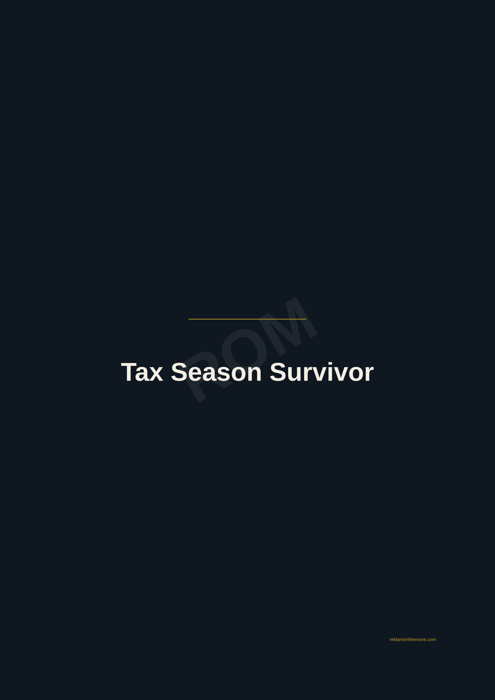 Tax Season Survivor · Gece — ROM dijital ürün önizlemesi (filigranlı)