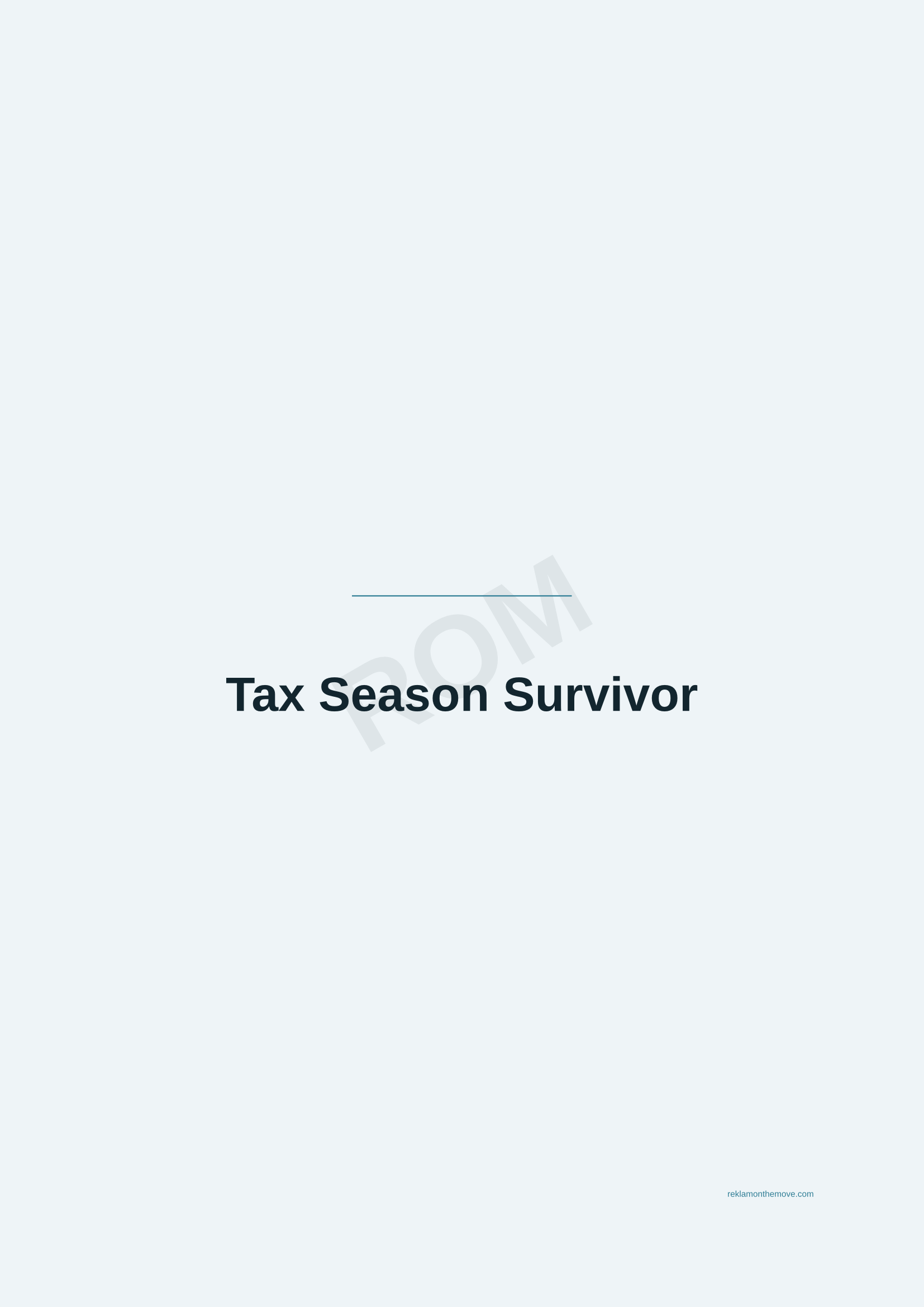 Tax Season Survivor · Okyanus — ROM dijital ürün önizlemesi (filigranlı)