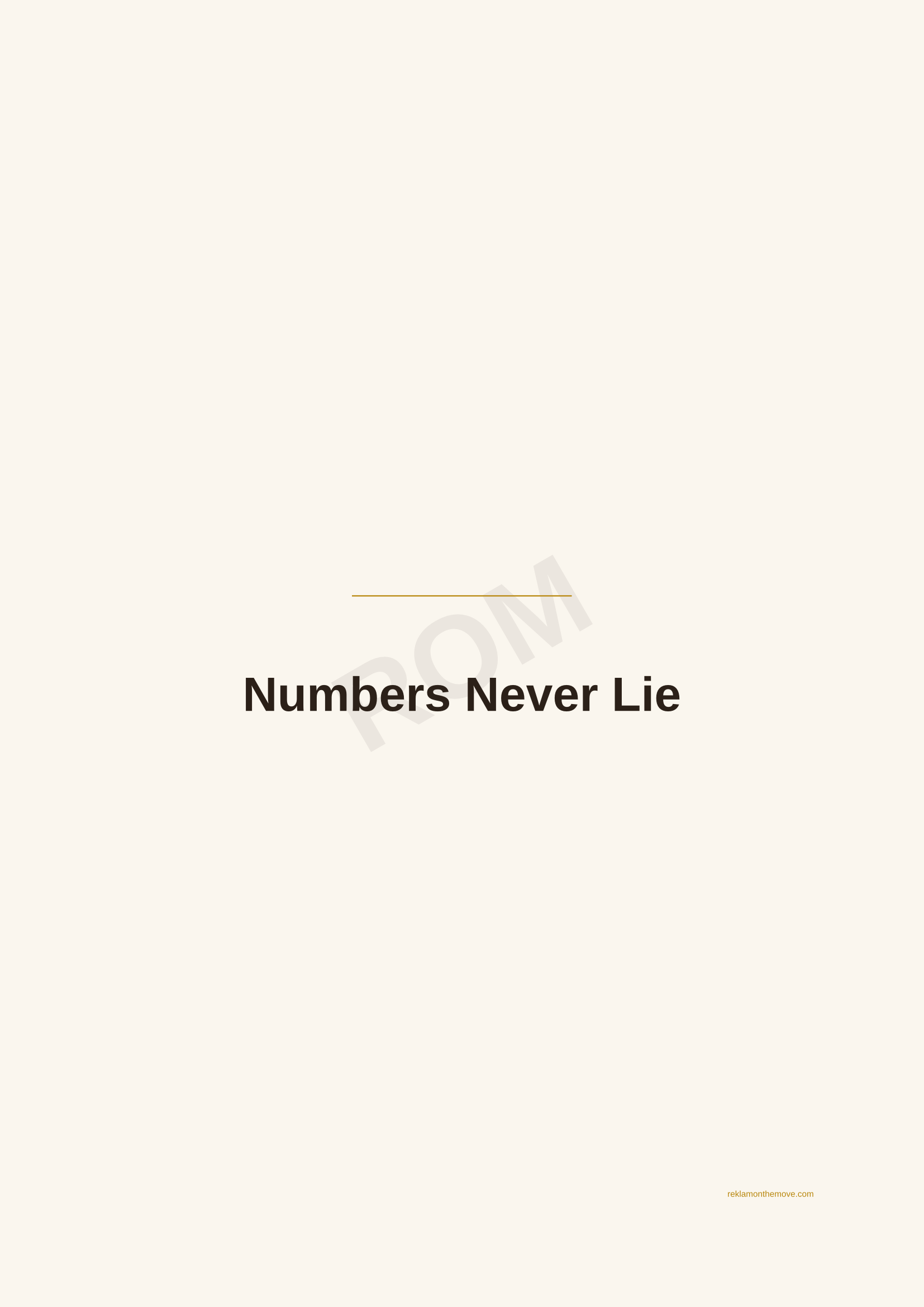 Numbers Never Lie · Espresso — ROM dijital ürün önizlemesi (filigranlı)
