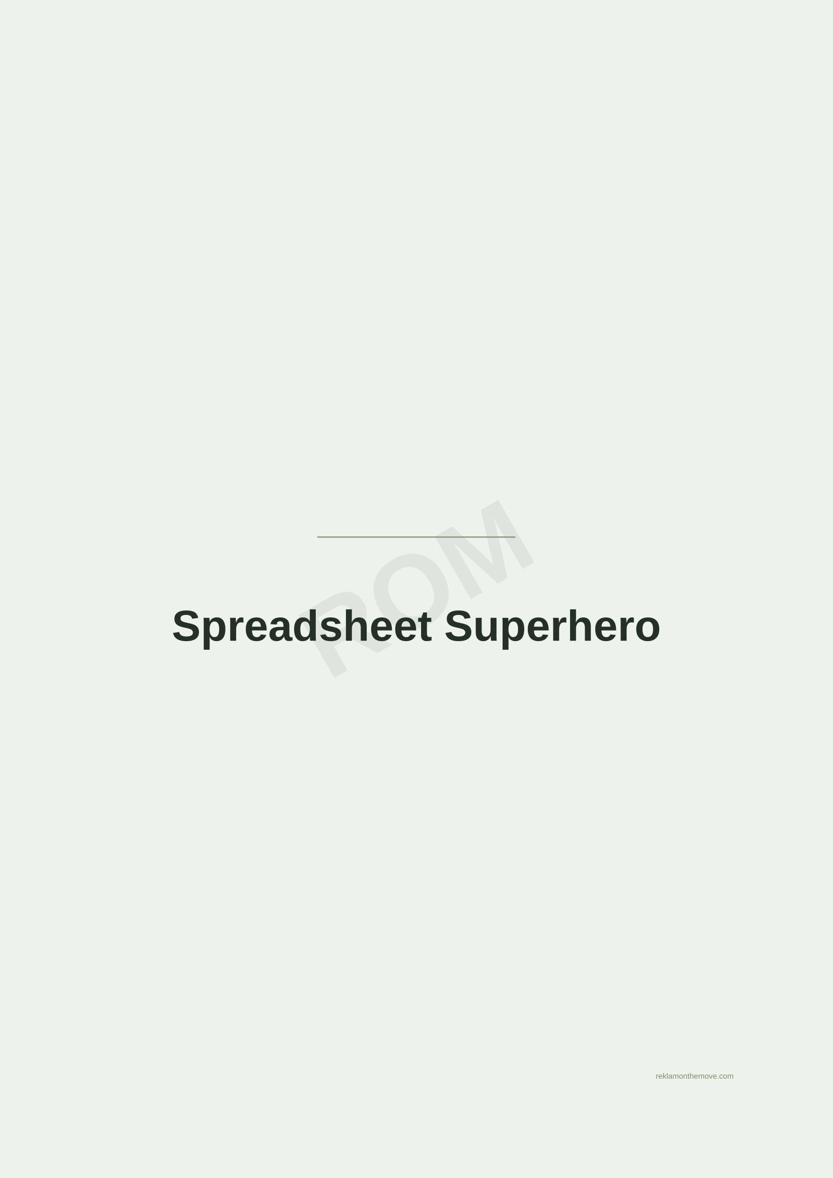 Spreadsheet Superhero · Adaçayı — ROM dijital ürün önizlemesi (filigranlı)