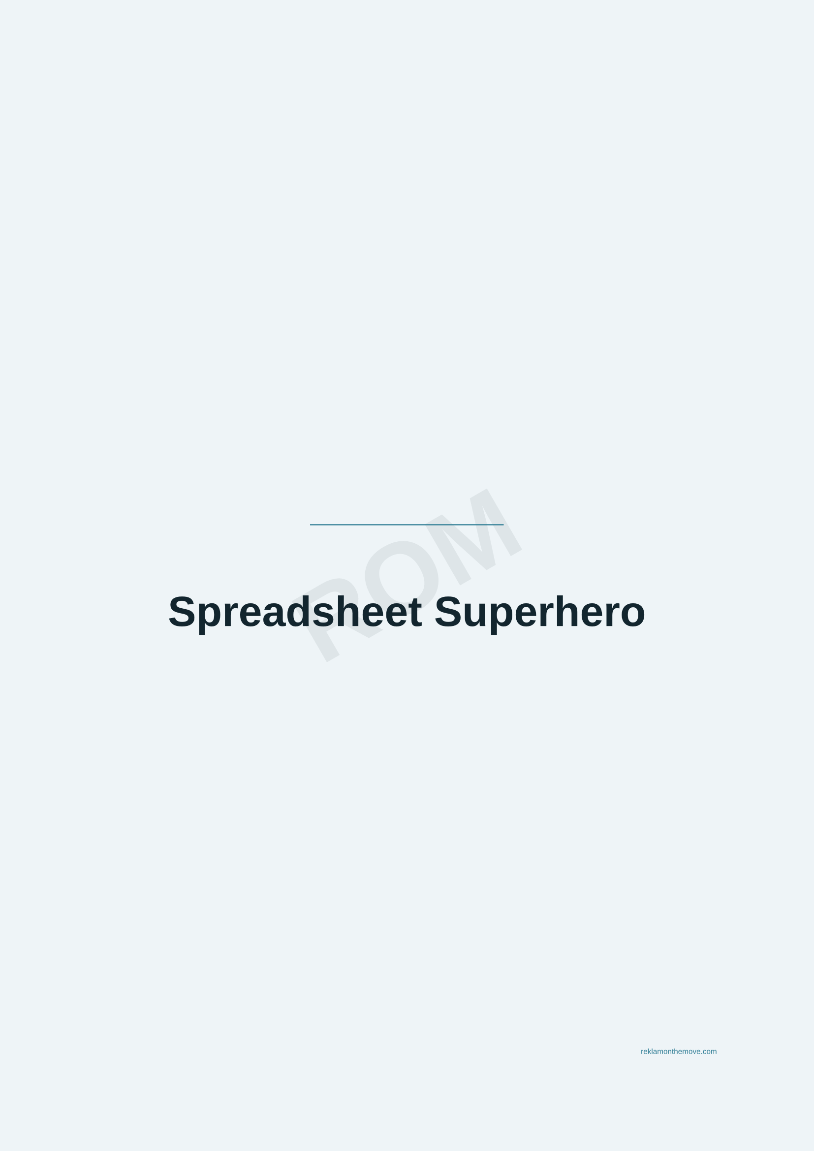 Spreadsheet Superhero · Okyanus — ROM dijital ürün önizlemesi (filigranlı)