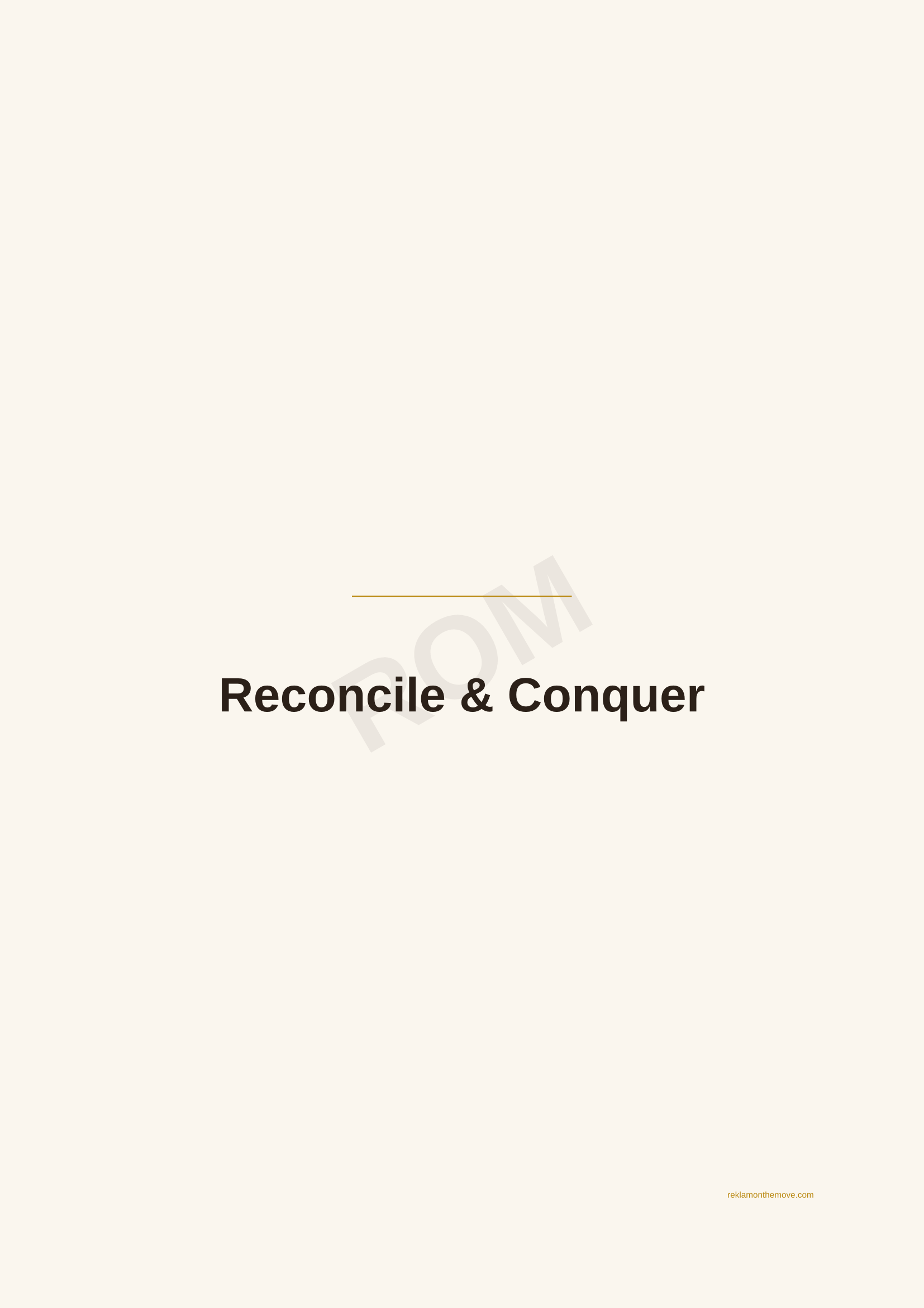 Reconcile & Conquer · Espresso — ROM dijital ürün önizlemesi (filigranlı)