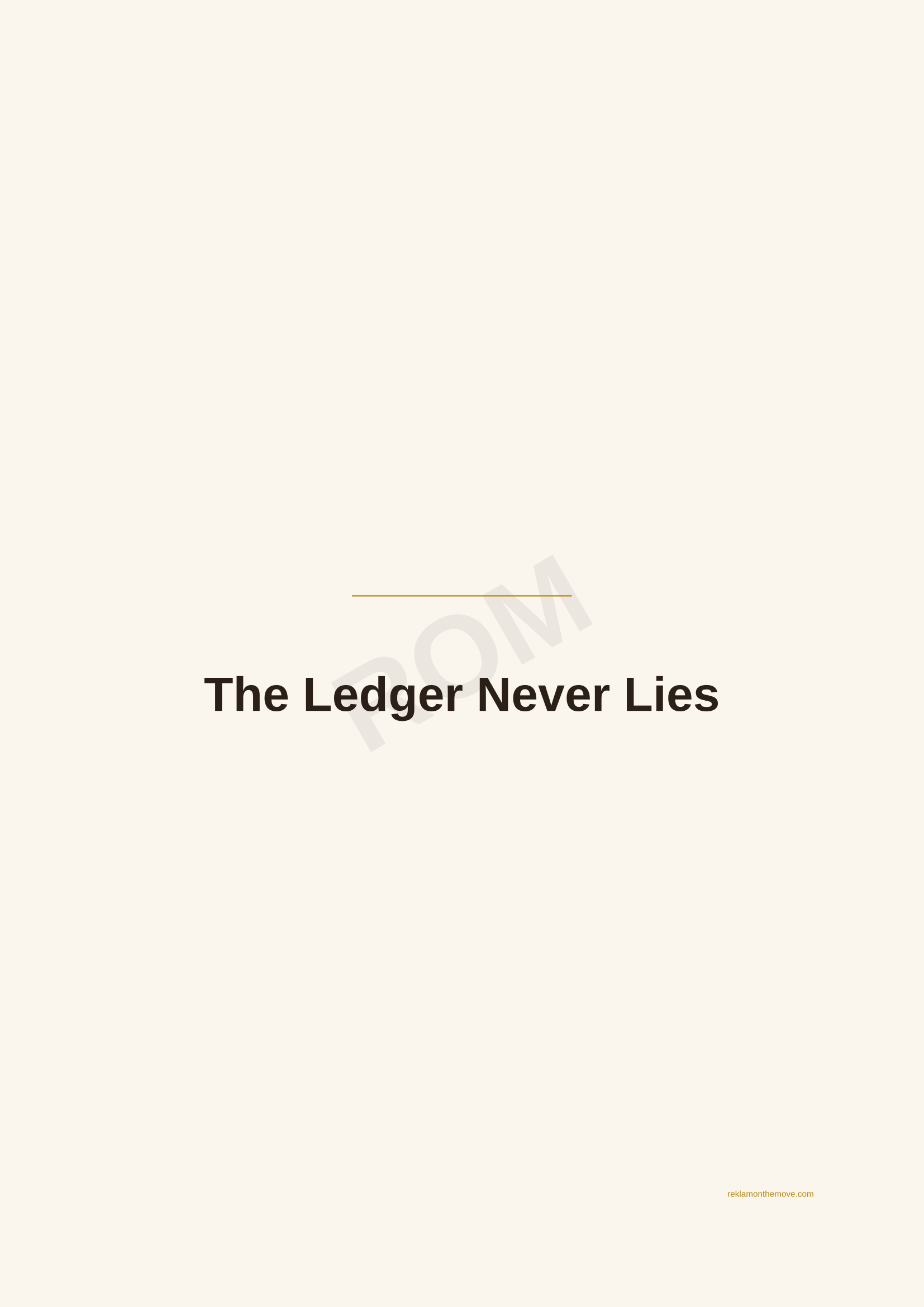 The Ledger Never Lies · Espresso — ROM dijital ürün önizlemesi (filigranlı)