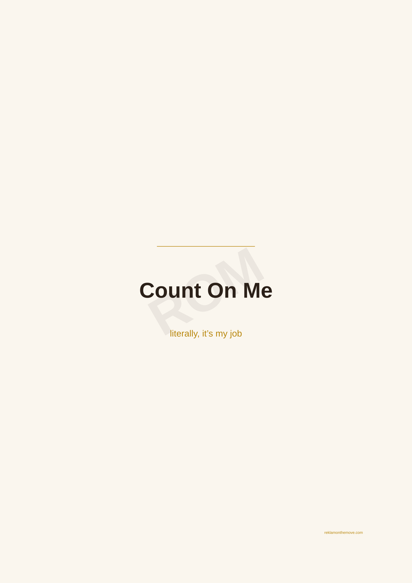Count On Me · Espresso — ROM dijital ürün önizlemesi (filigranlı)