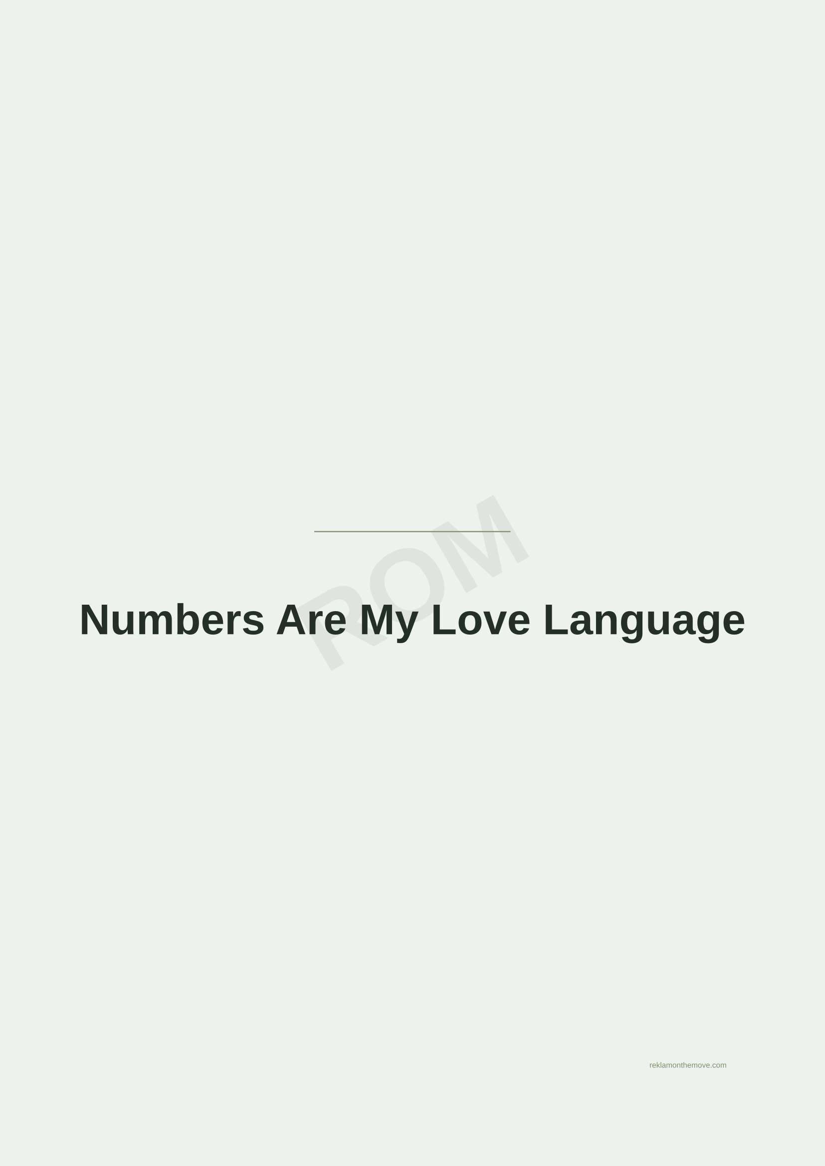 Numbers Are My Love Language · Adaçayı — ROM dijital ürün önizlemesi (filigranlı)