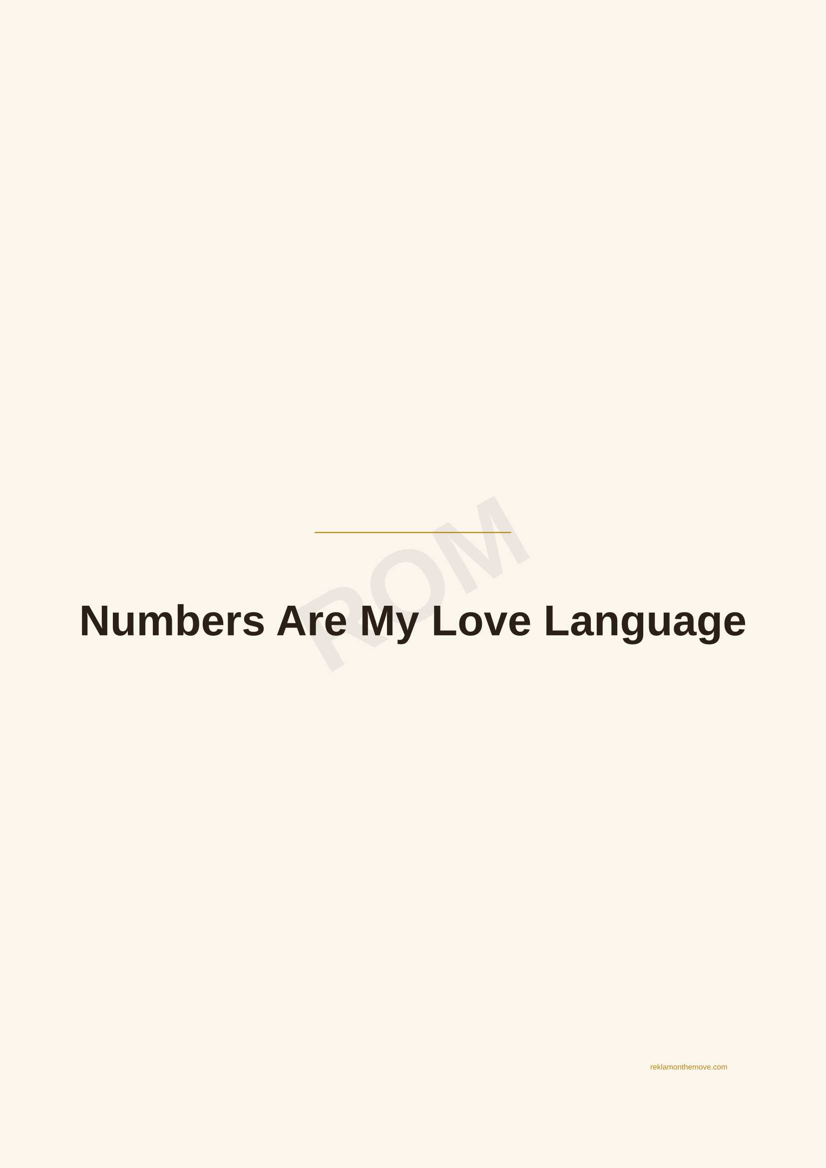 Numbers Are My Love Language · Espresso — ROM dijital ürün önizlemesi (filigranlı)