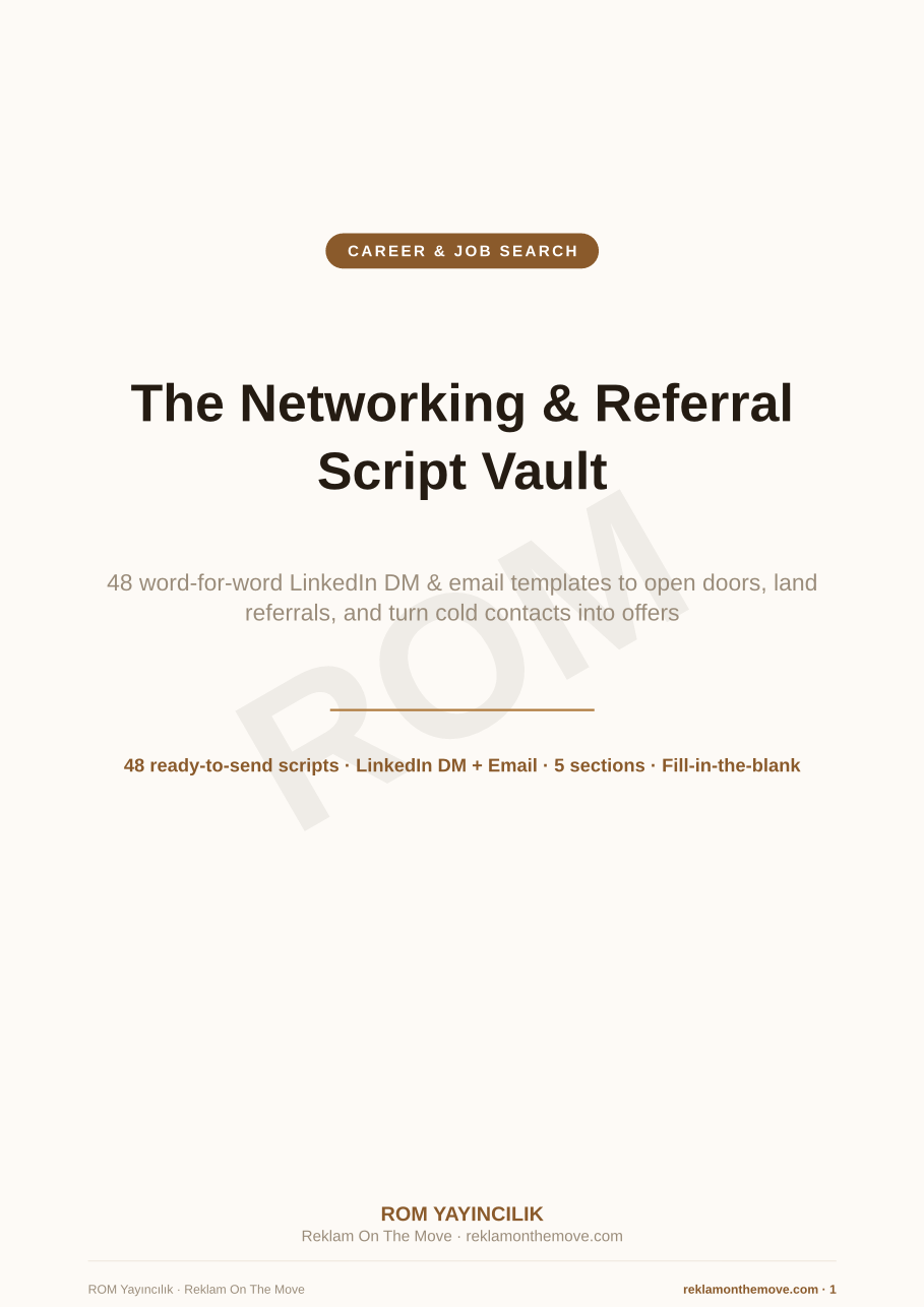 The Networking & Referral Script Vault — ROM dijital ürün önizlemesi (filigranlı)