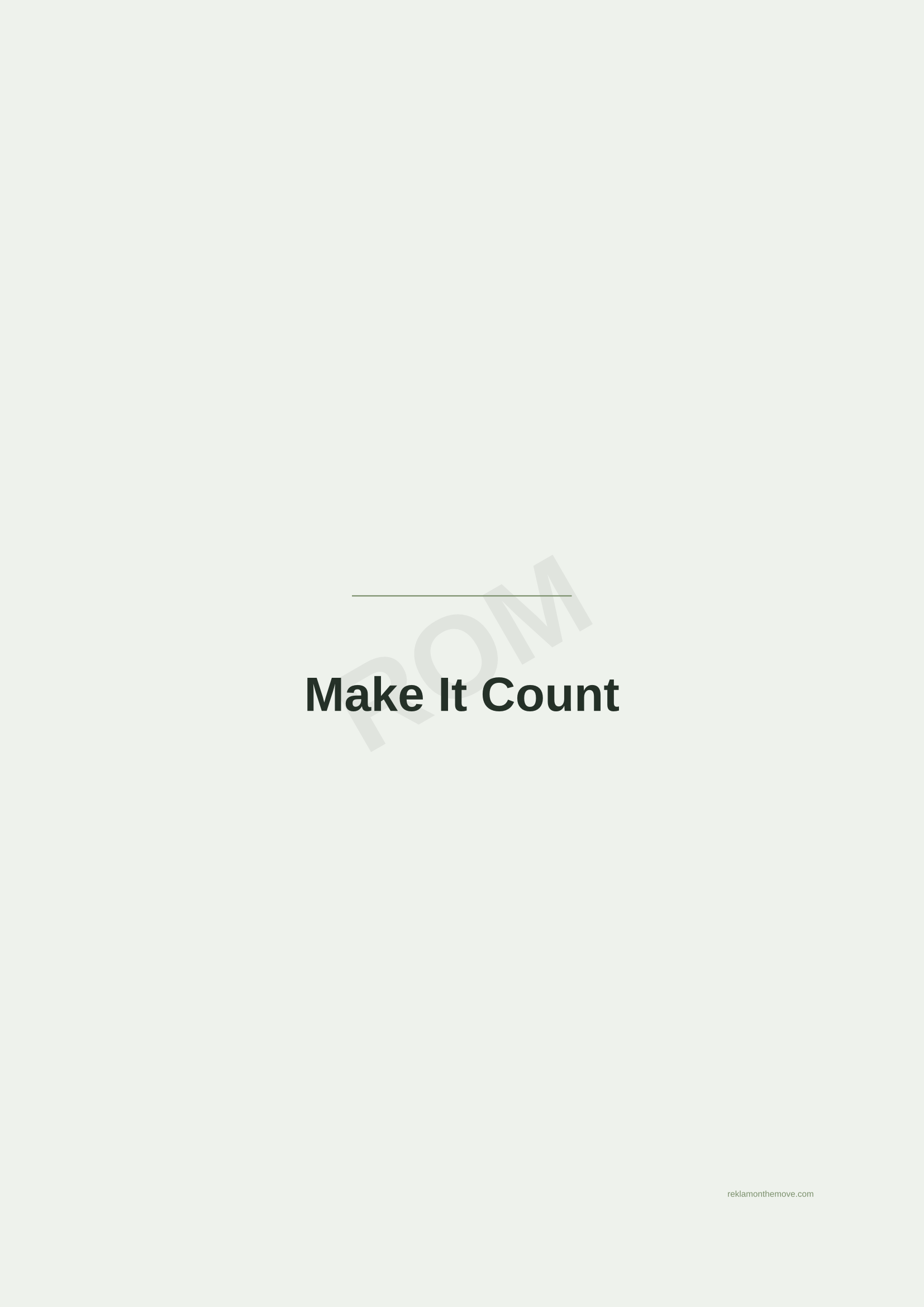 Make It Count · Adaçayı — ROM dijital ürün önizlemesi (filigranlı)