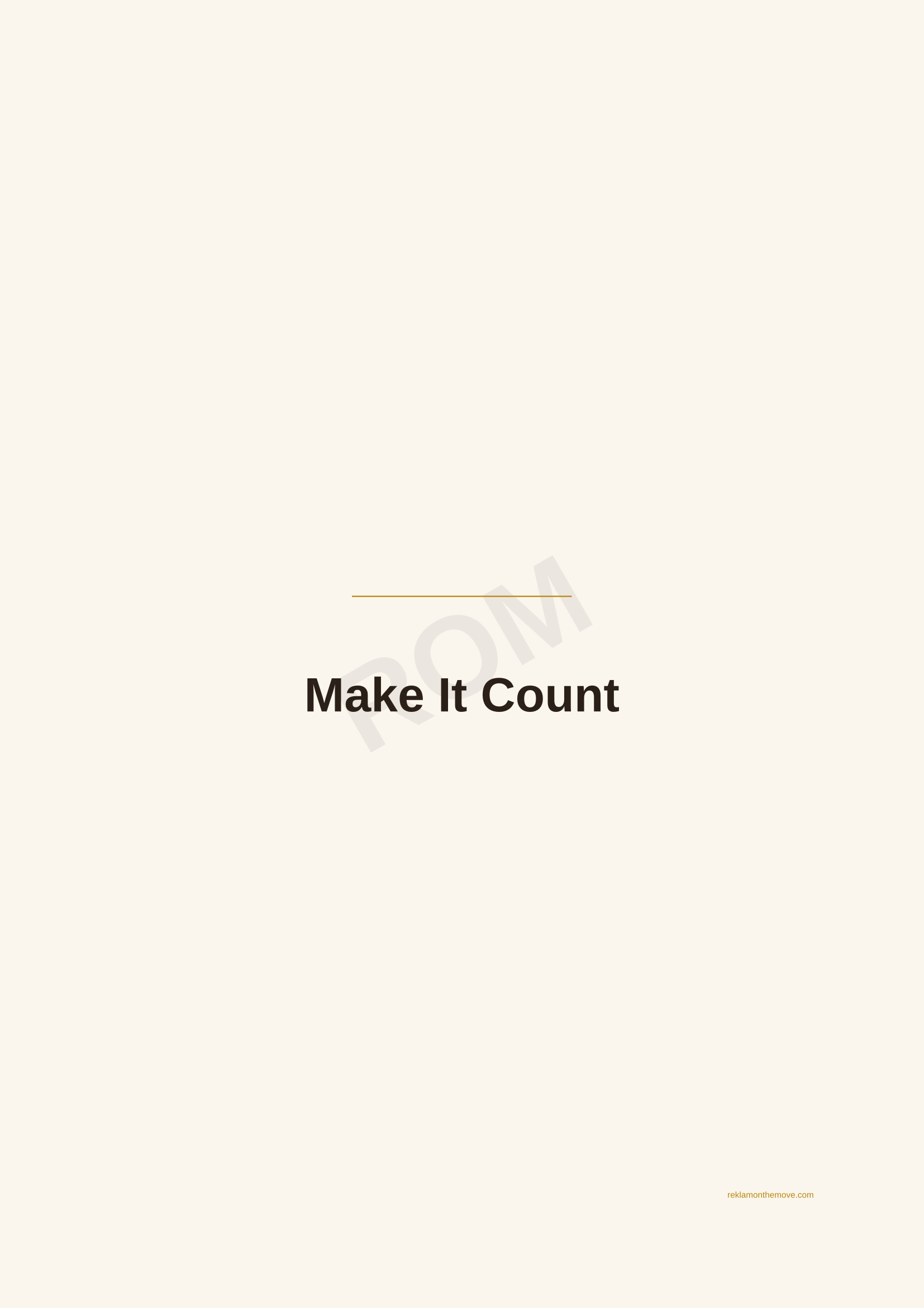 Make It Count · Espresso — ROM dijital ürün önizlemesi (filigranlı)