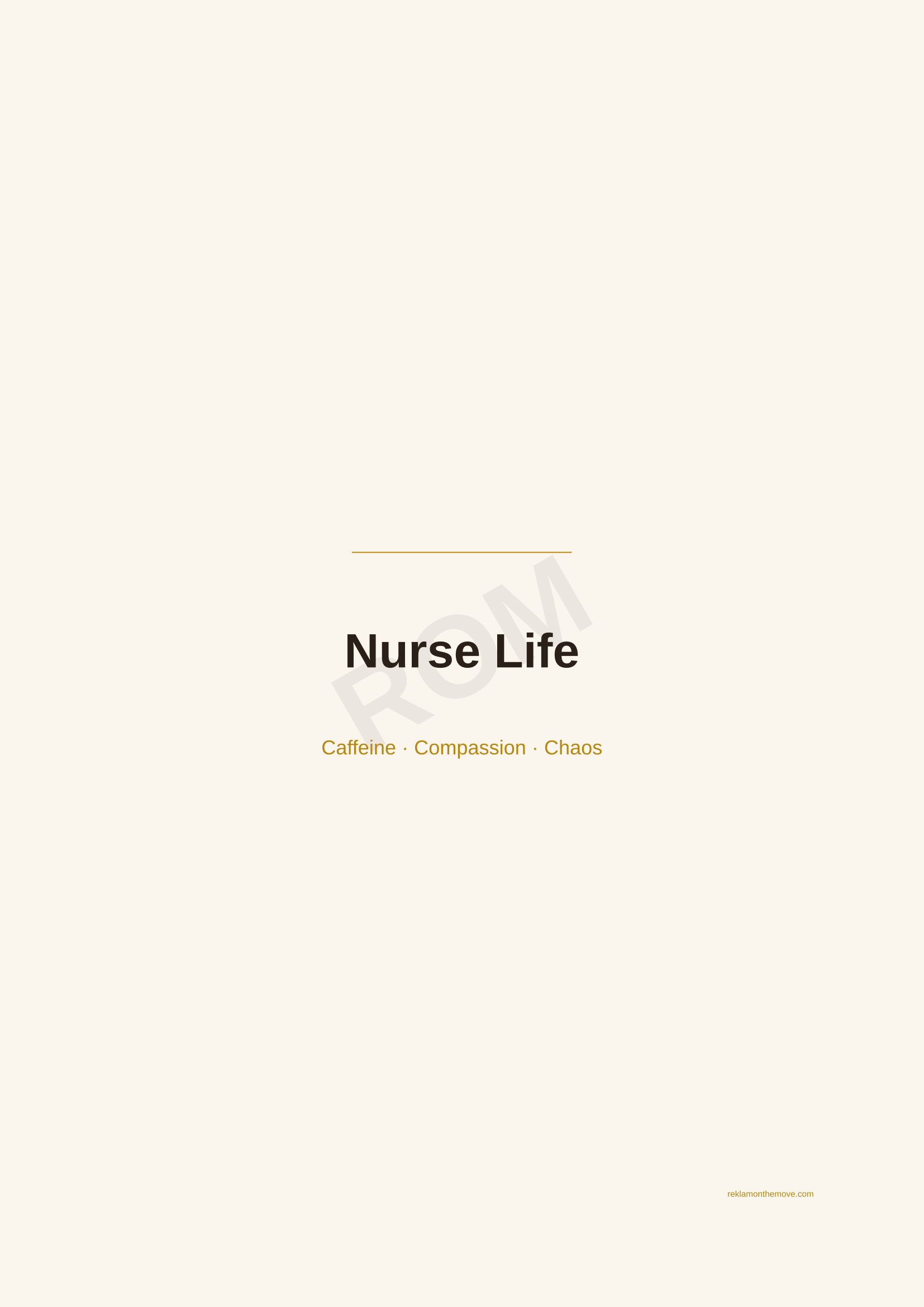 Nurse Life · Espresso — ROM dijital ürün önizlemesi (filigranlı)