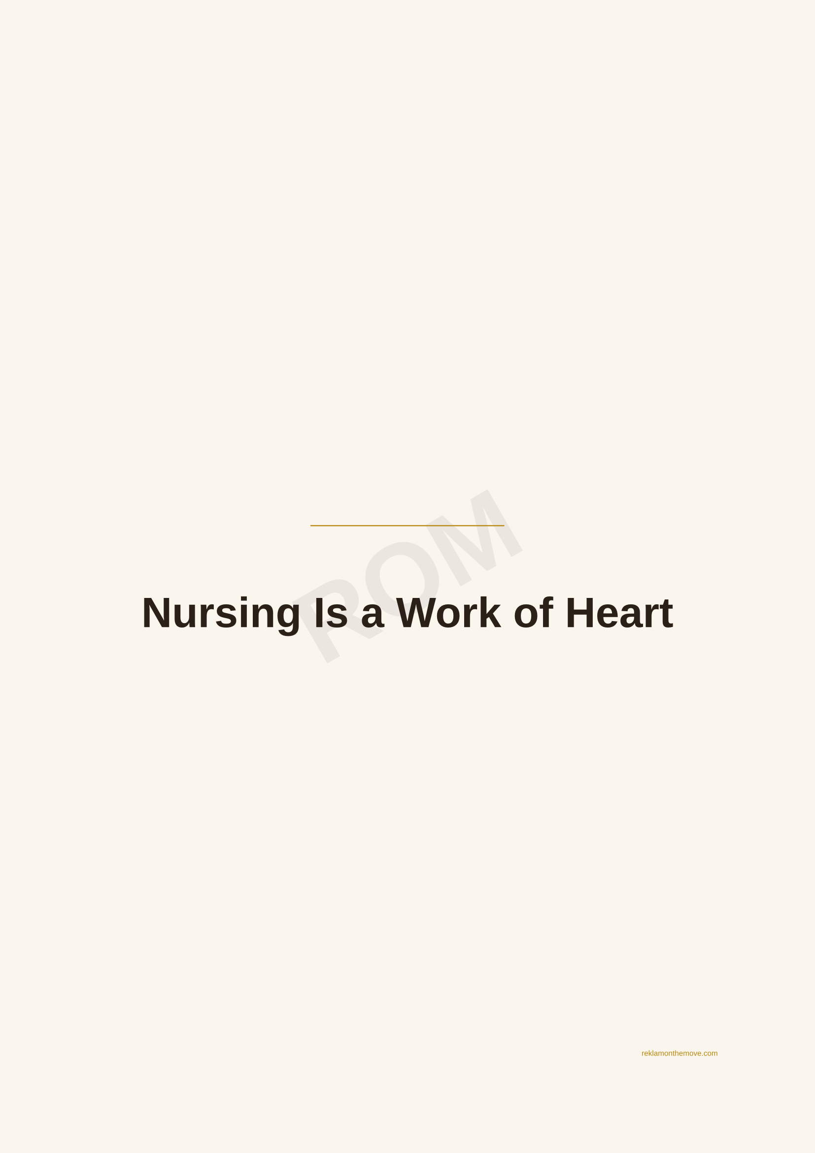 Nursing Is a Work of Heart · Espresso — ROM dijital ürün önizlemesi (filigranlı)