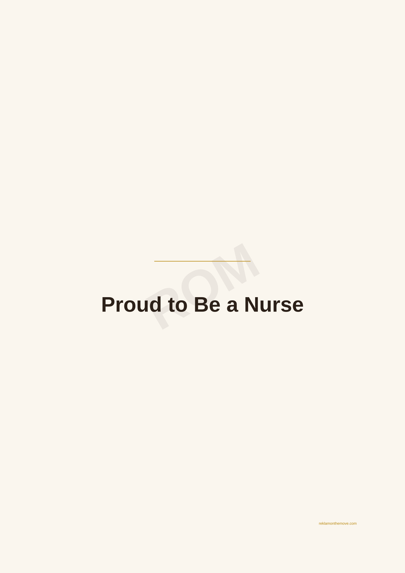 Proud to Be a Nurse · Espresso — ROM dijital ürün önizlemesi (filigranlı)