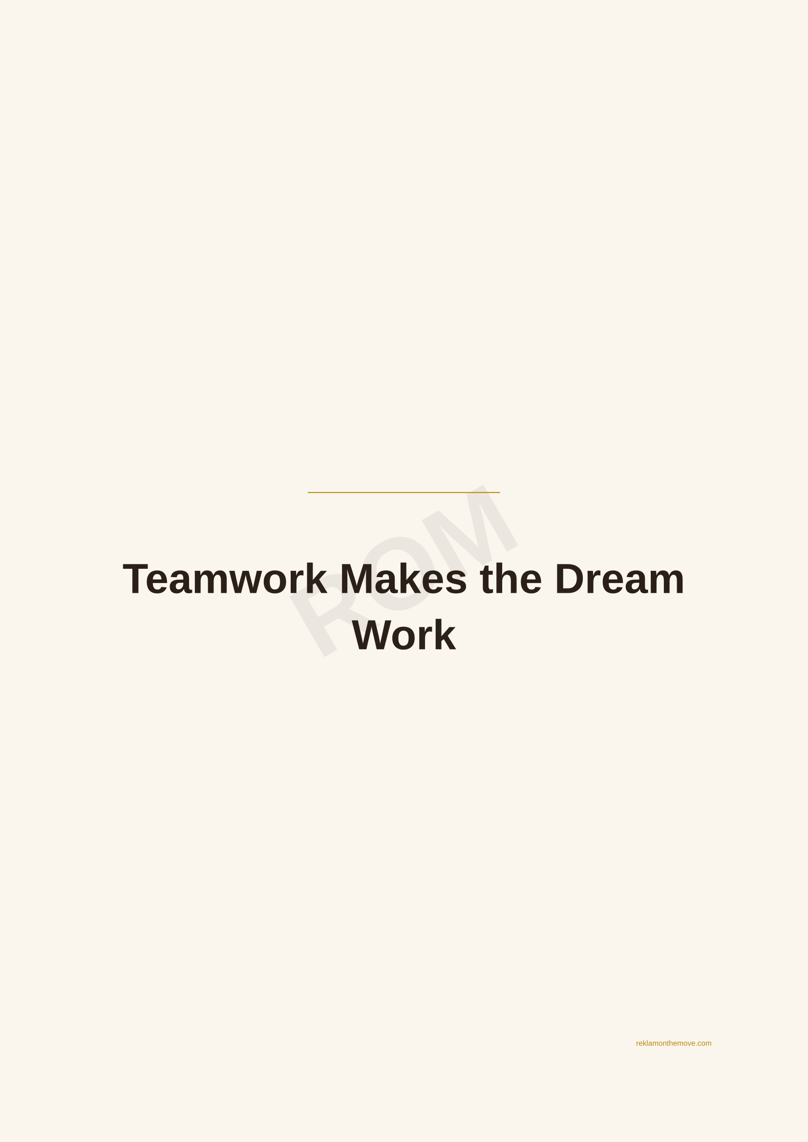 Teamwork Makes the Dream Work · Espresso — ROM dijital ürün önizlemesi (filigranlı)