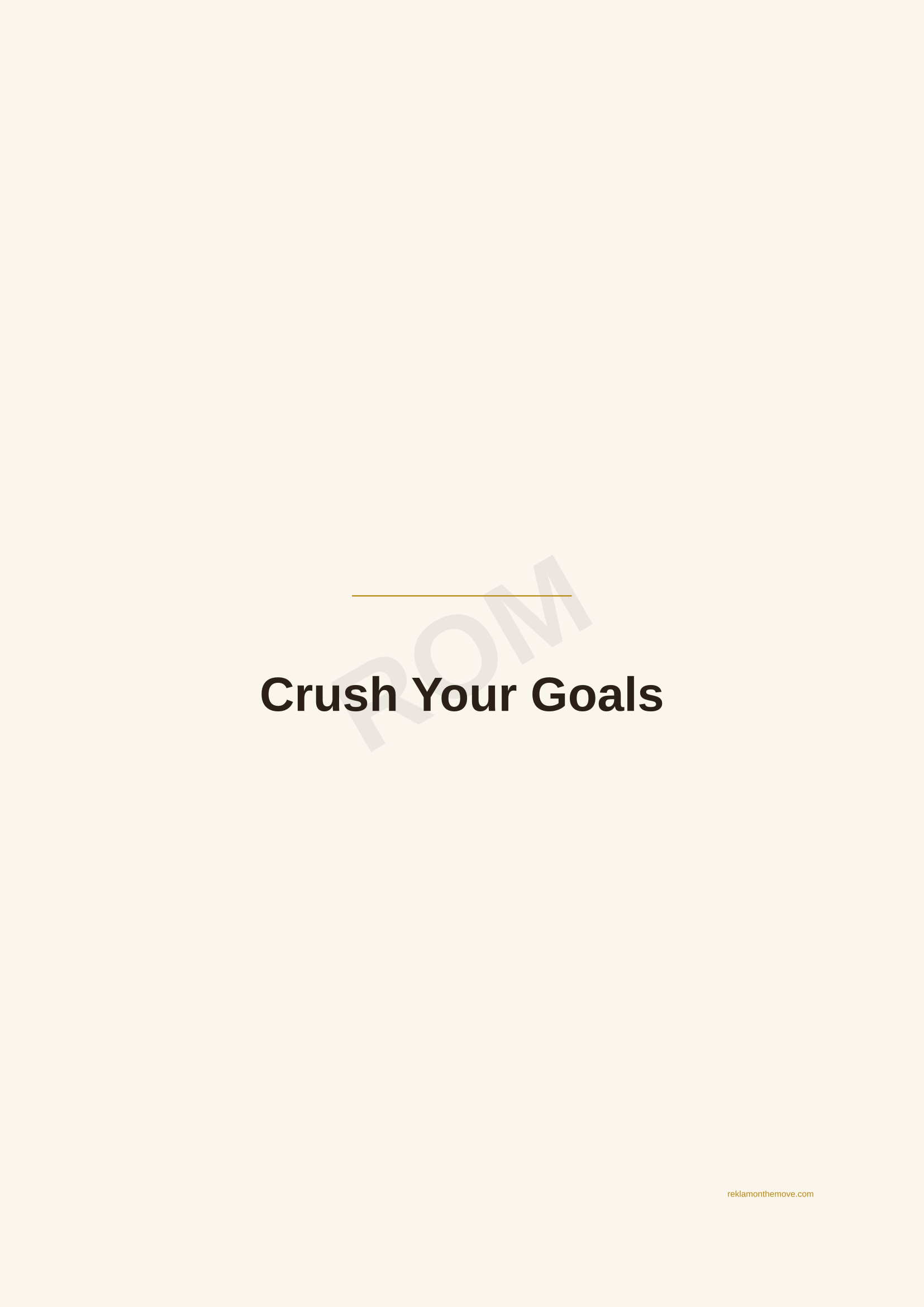 Crush Your Goals · Espresso — ROM dijital ürün önizlemesi (filigranlı)