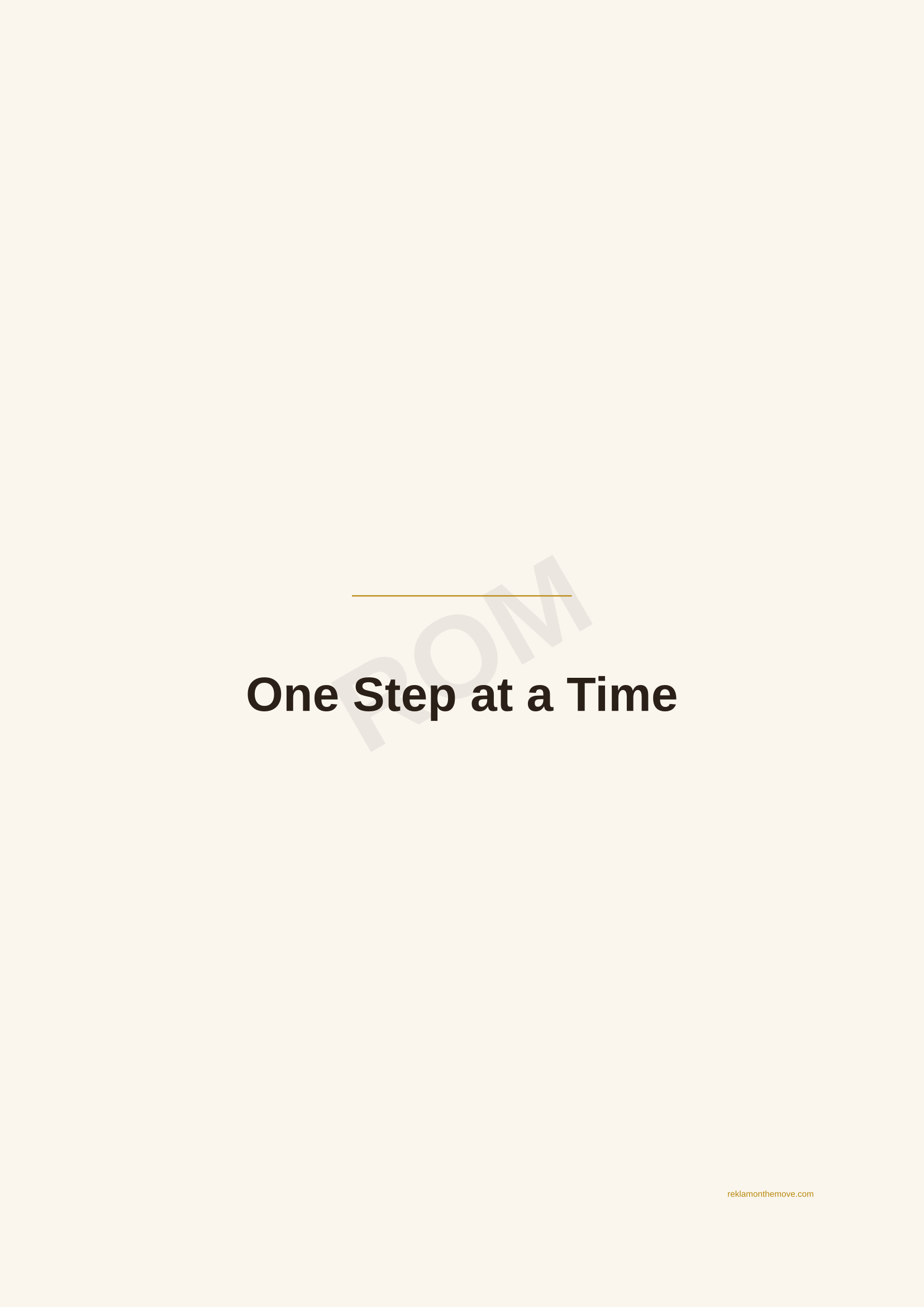 One Step at a Time · Espresso — ROM dijital ürün önizlemesi (filigranlı)
