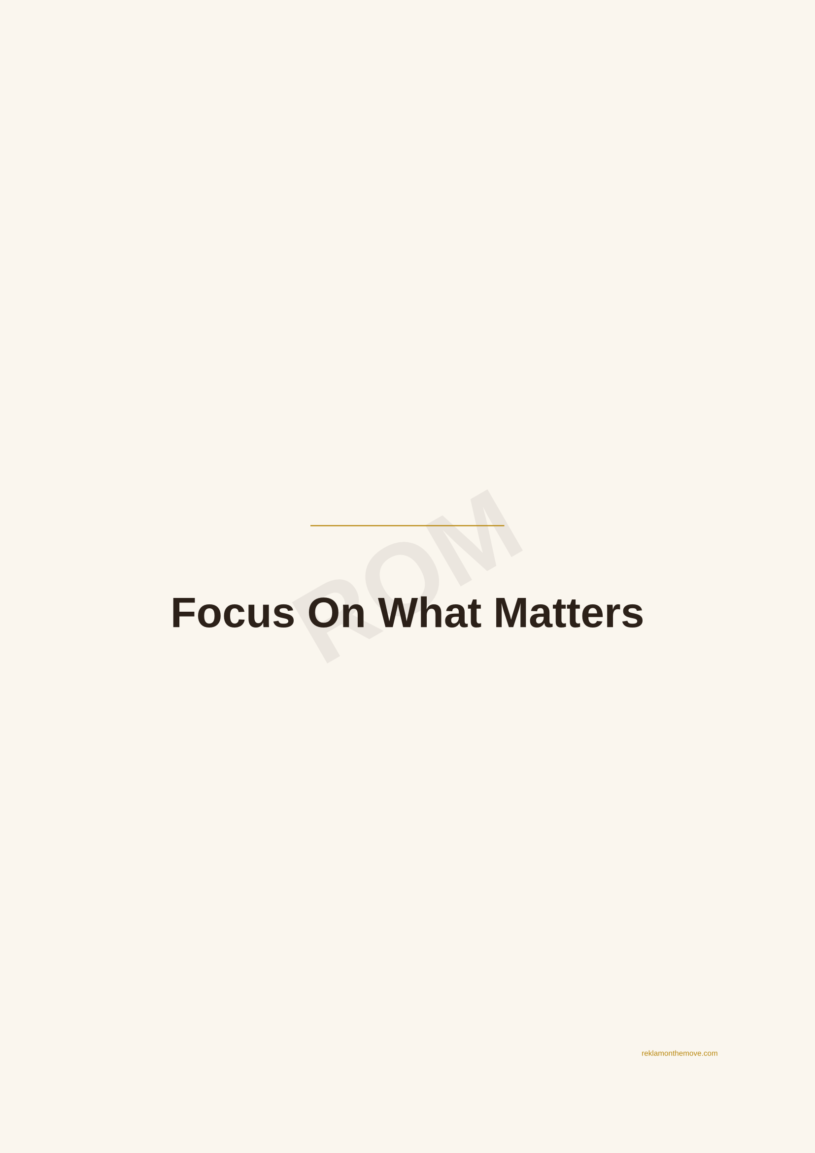 Focus On What Matters · Espresso — ROM dijital ürün önizlemesi (filigranlı)
