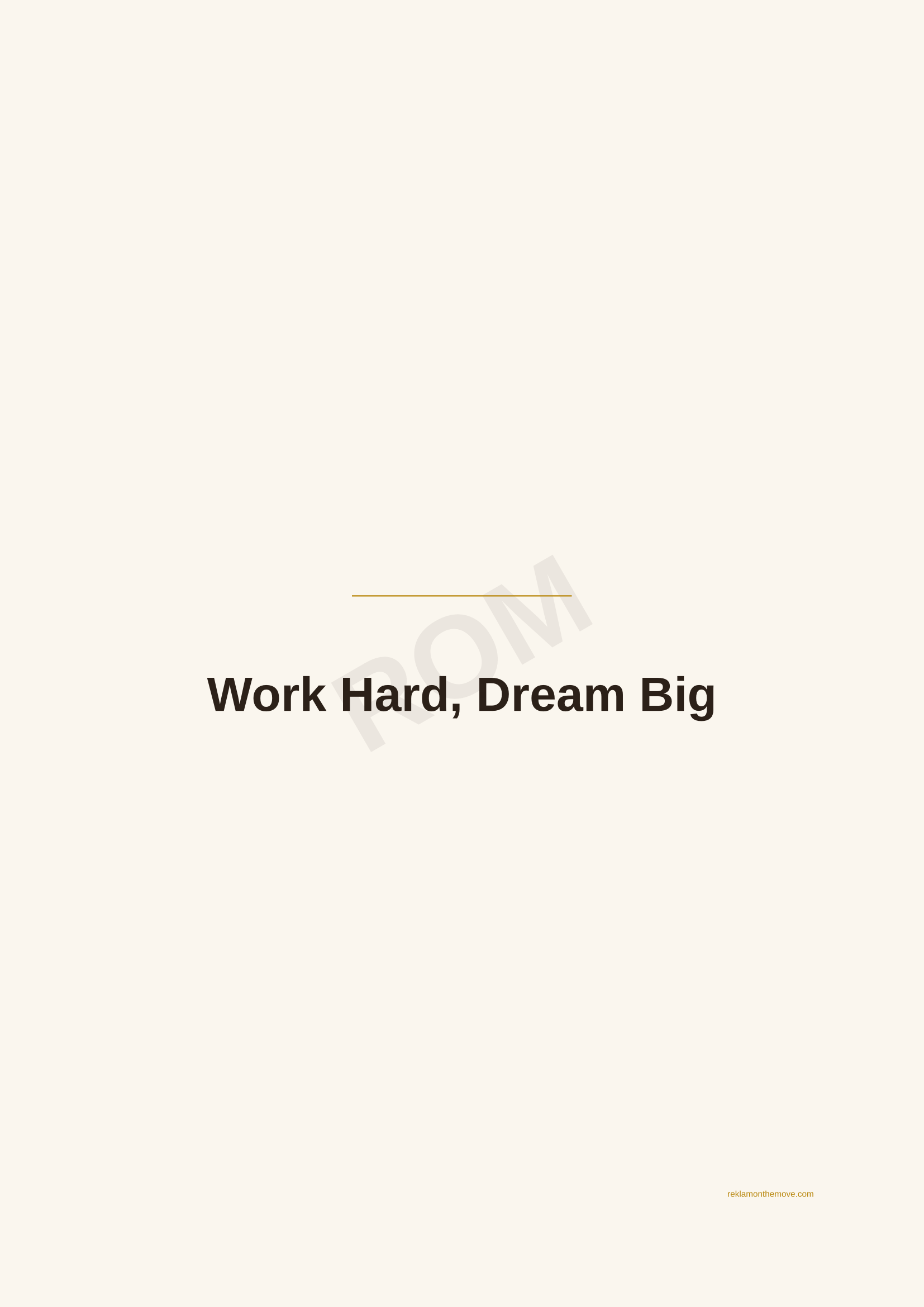 Work Hard, Dream Big · Espresso — ROM dijital ürün önizlemesi (filigranlı)