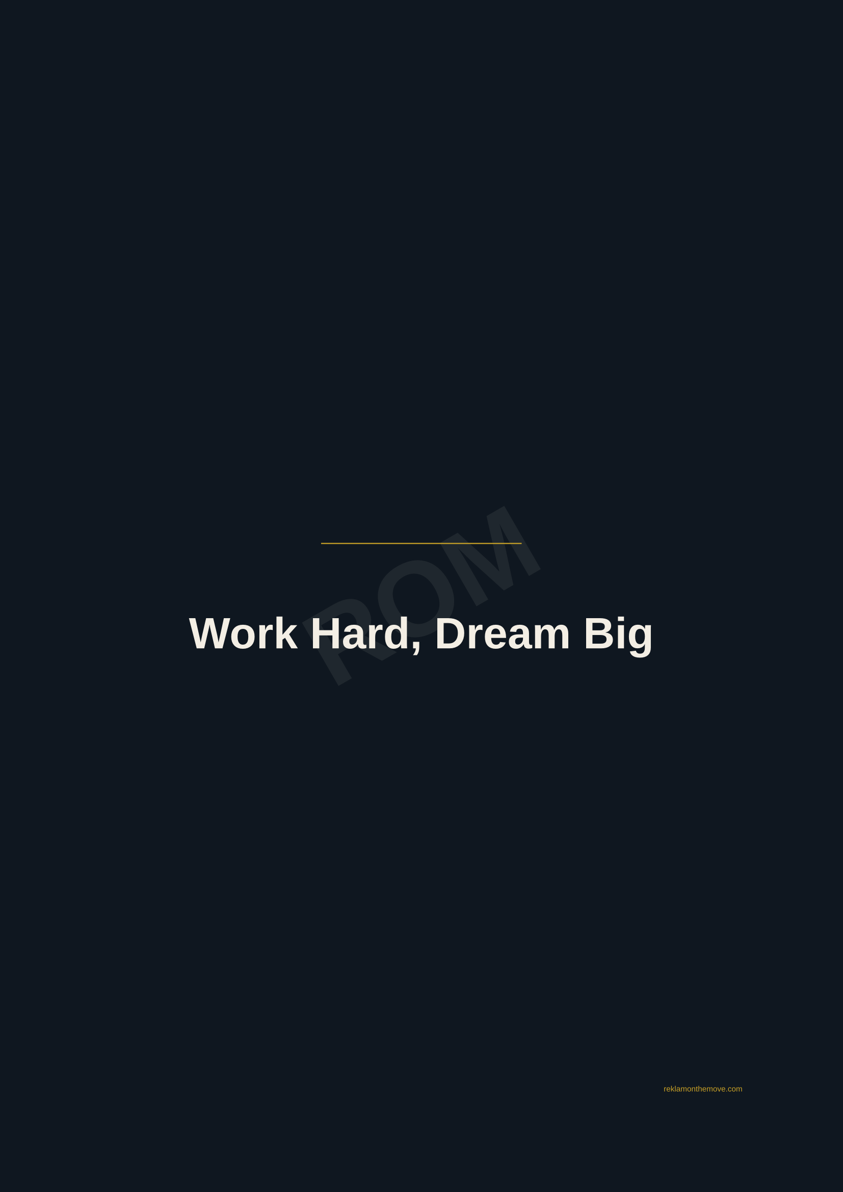 Work Hard, Dream Big · Gece — ROM dijital ürün önizlemesi (filigranlı)