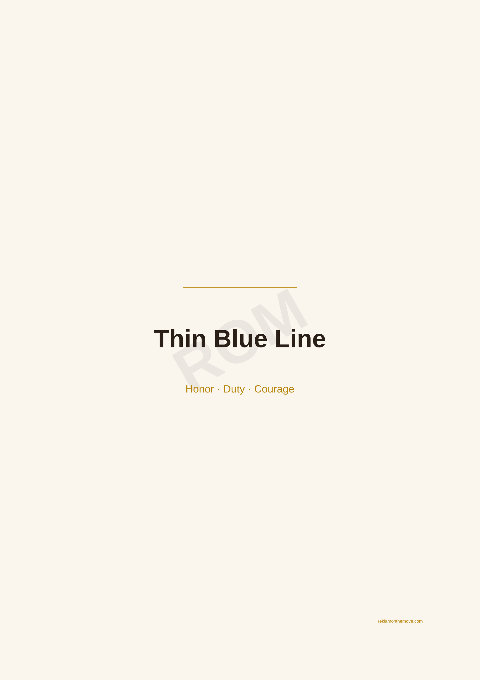 Thin Blue Line · Espresso — ROM dijital ürün önizlemesi (filigranlı)