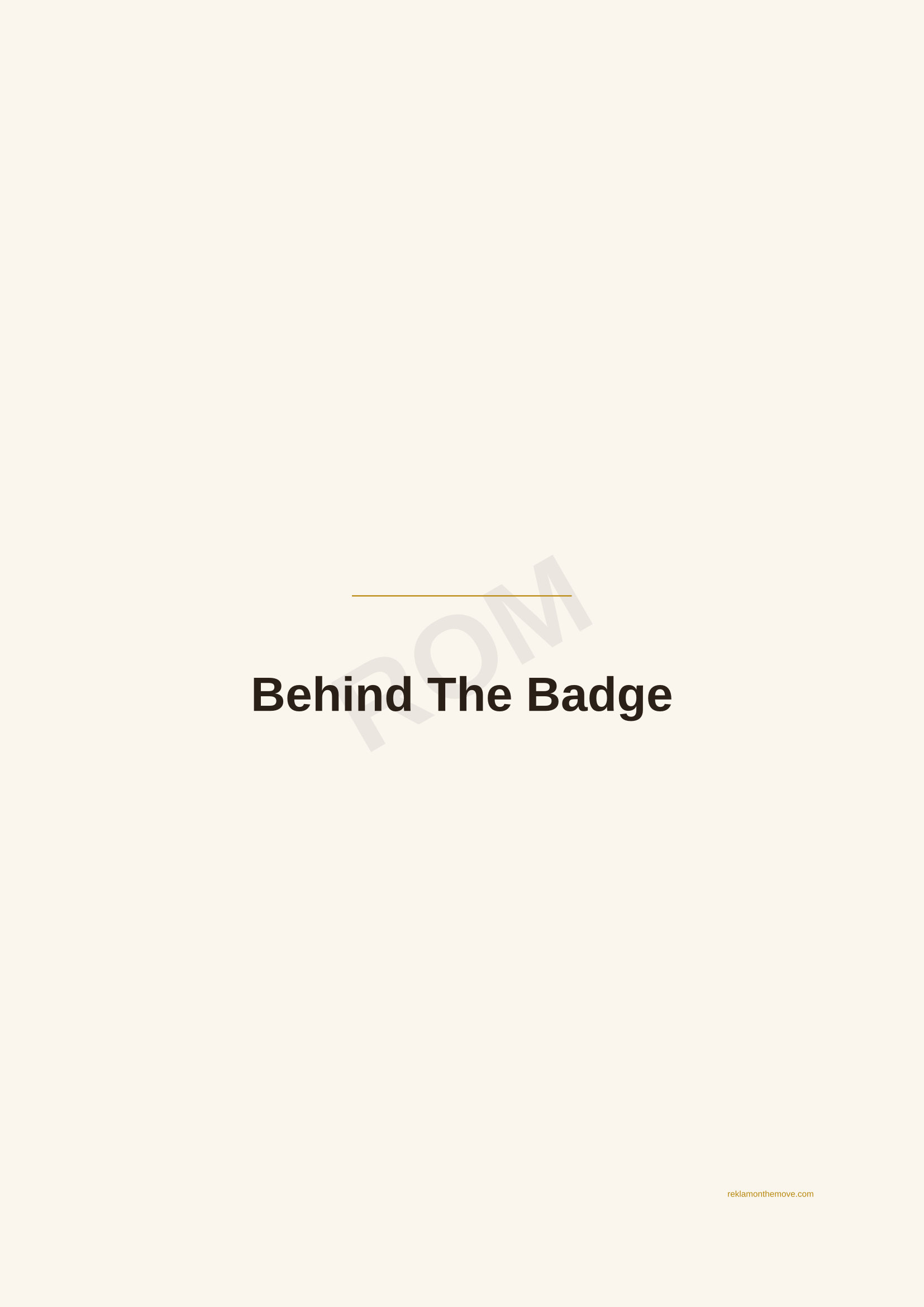 Behind The Badge · Espresso — ROM dijital ürün önizlemesi (filigranlı)
