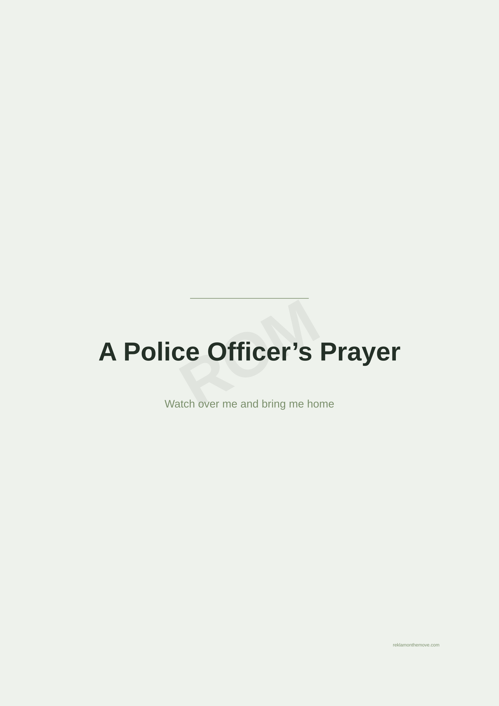A Police Officer's Prayer · Adaçayı — ROM dijital ürün önizlemesi (filigranlı)