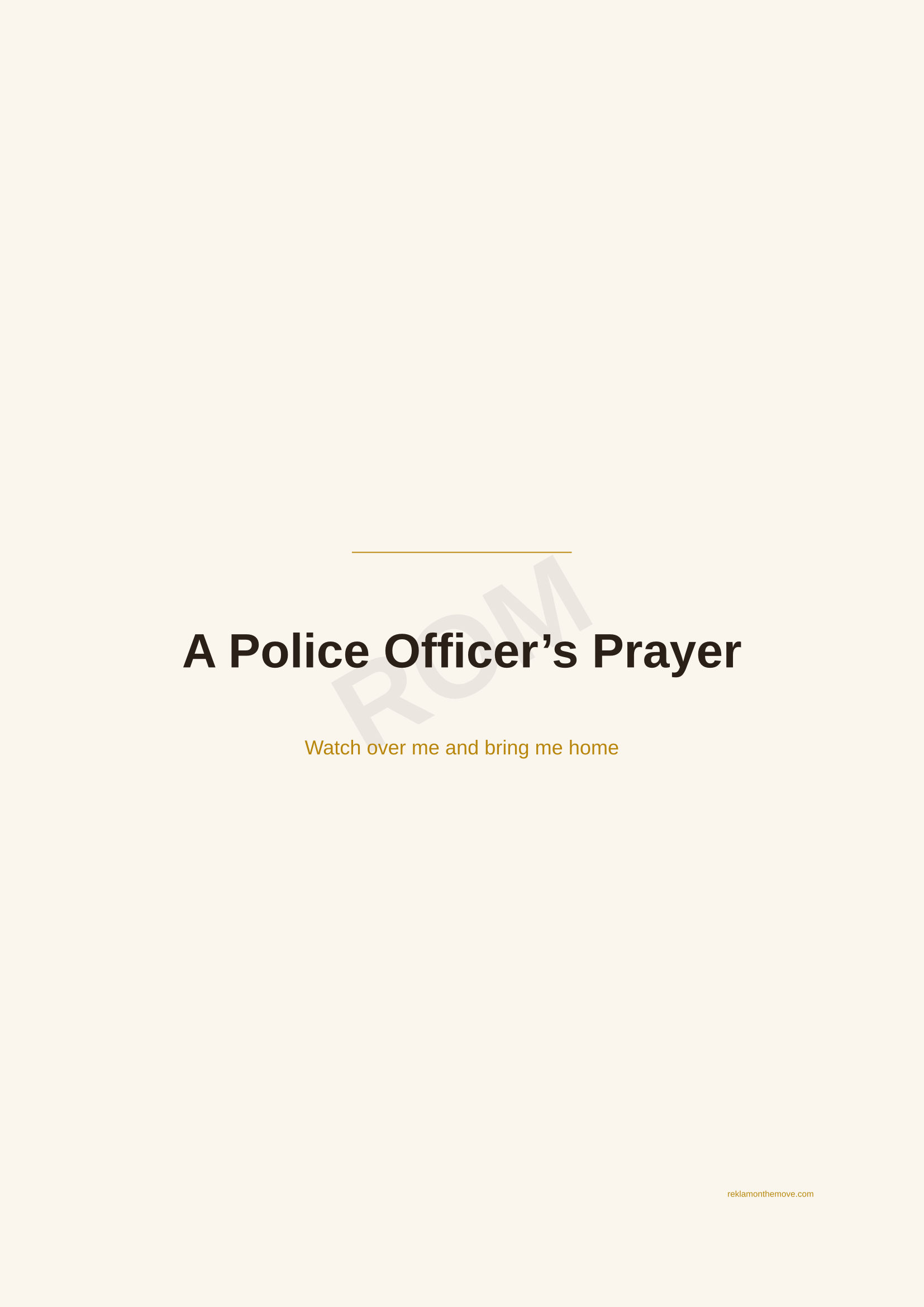 A Police Officer's Prayer · Espresso — ROM dijital ürün önizlemesi (filigranlı)
