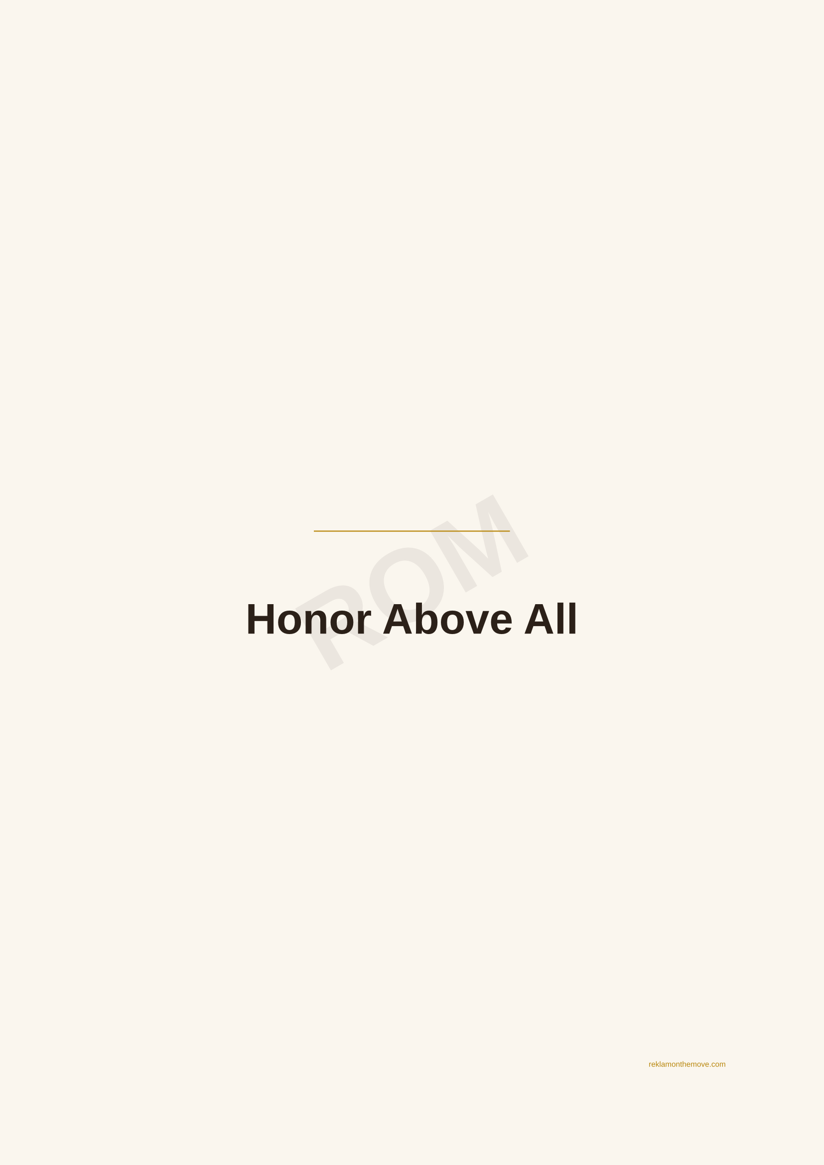 Honor Above All · Espresso — ROM dijital ürün önizlemesi (filigranlı)