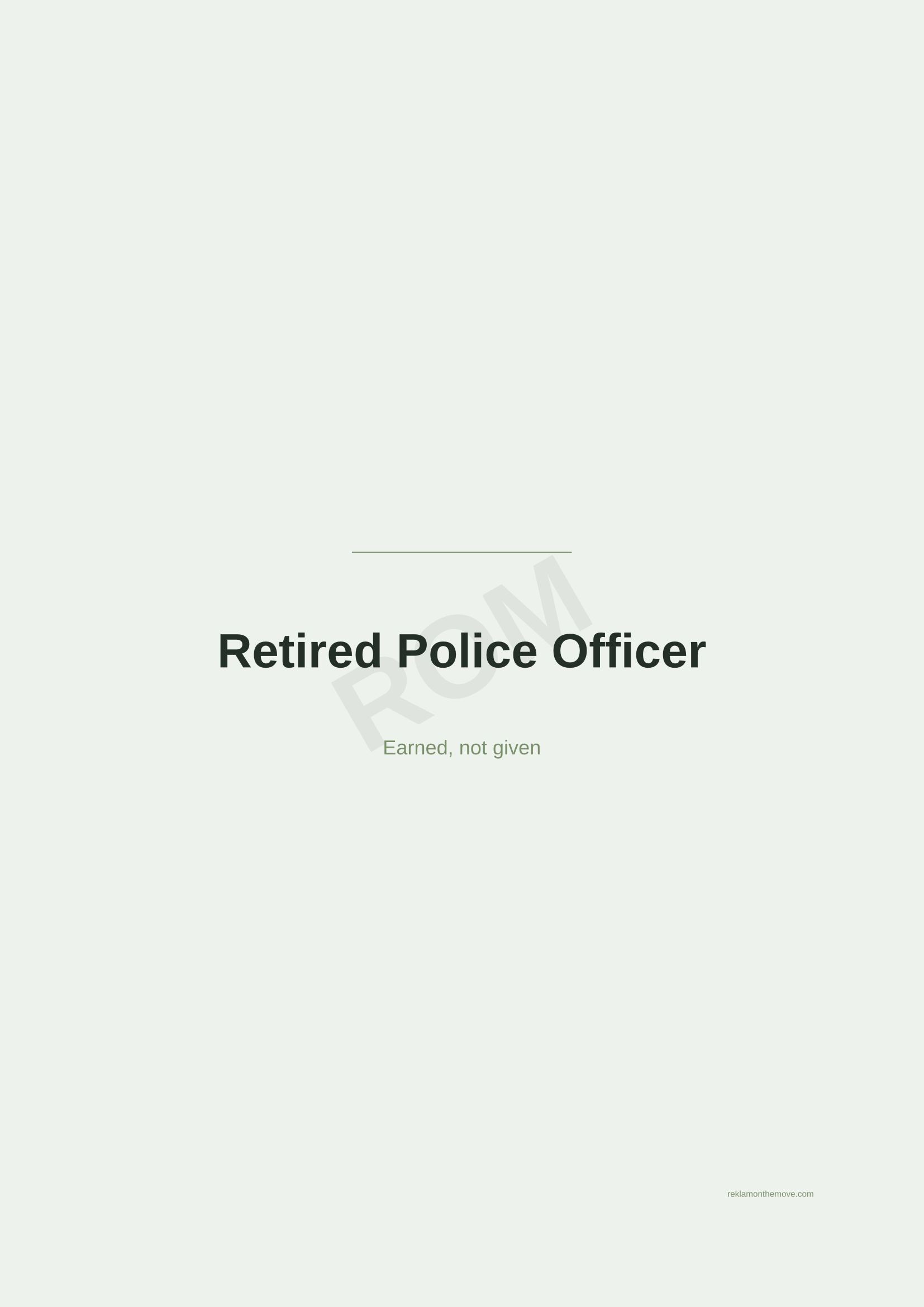 Retired Police Officer · Adaçayı — ROM dijital ürün önizlemesi (filigranlı)