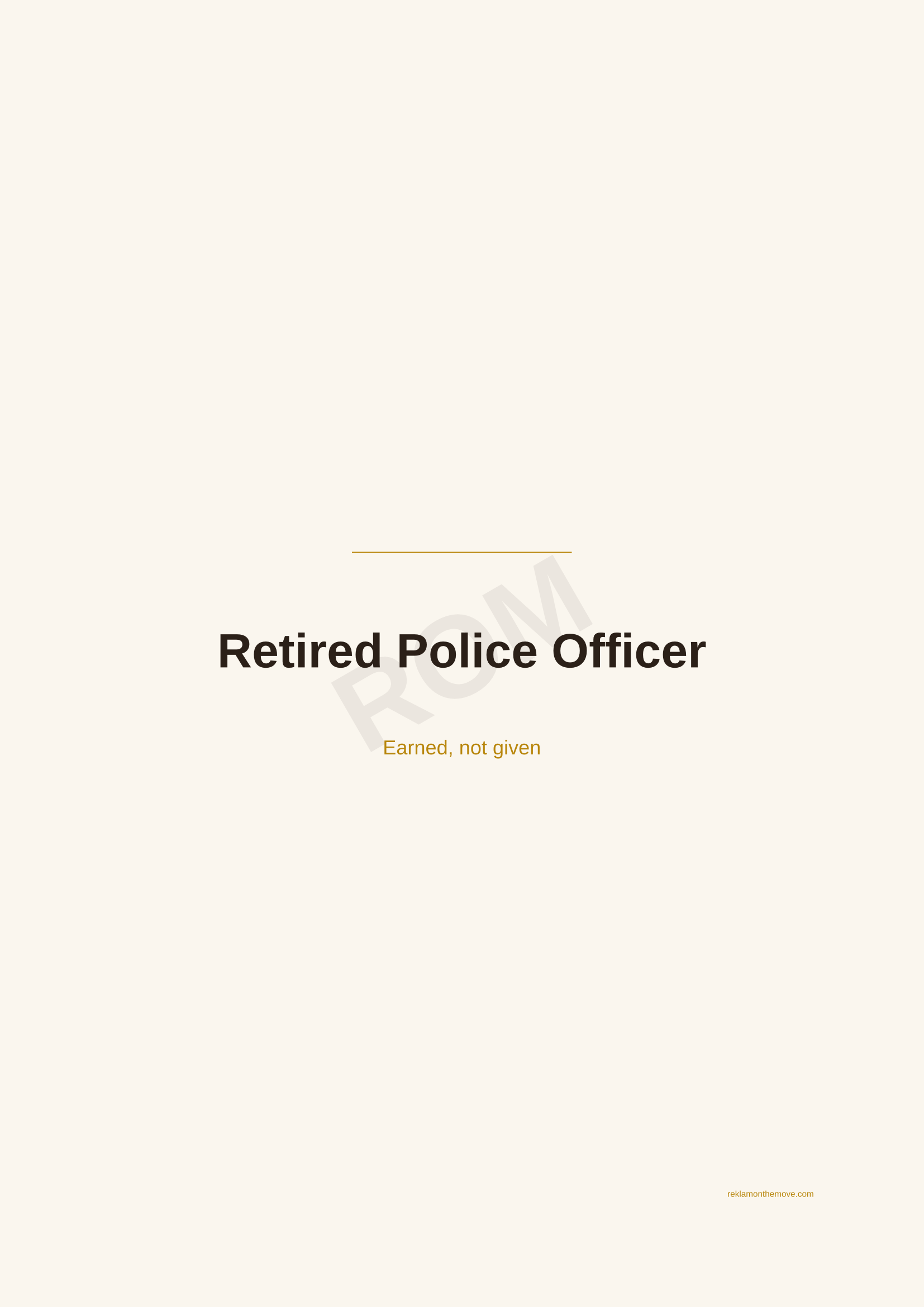 Retired Police Officer · Espresso — ROM dijital ürün önizlemesi (filigranlı)