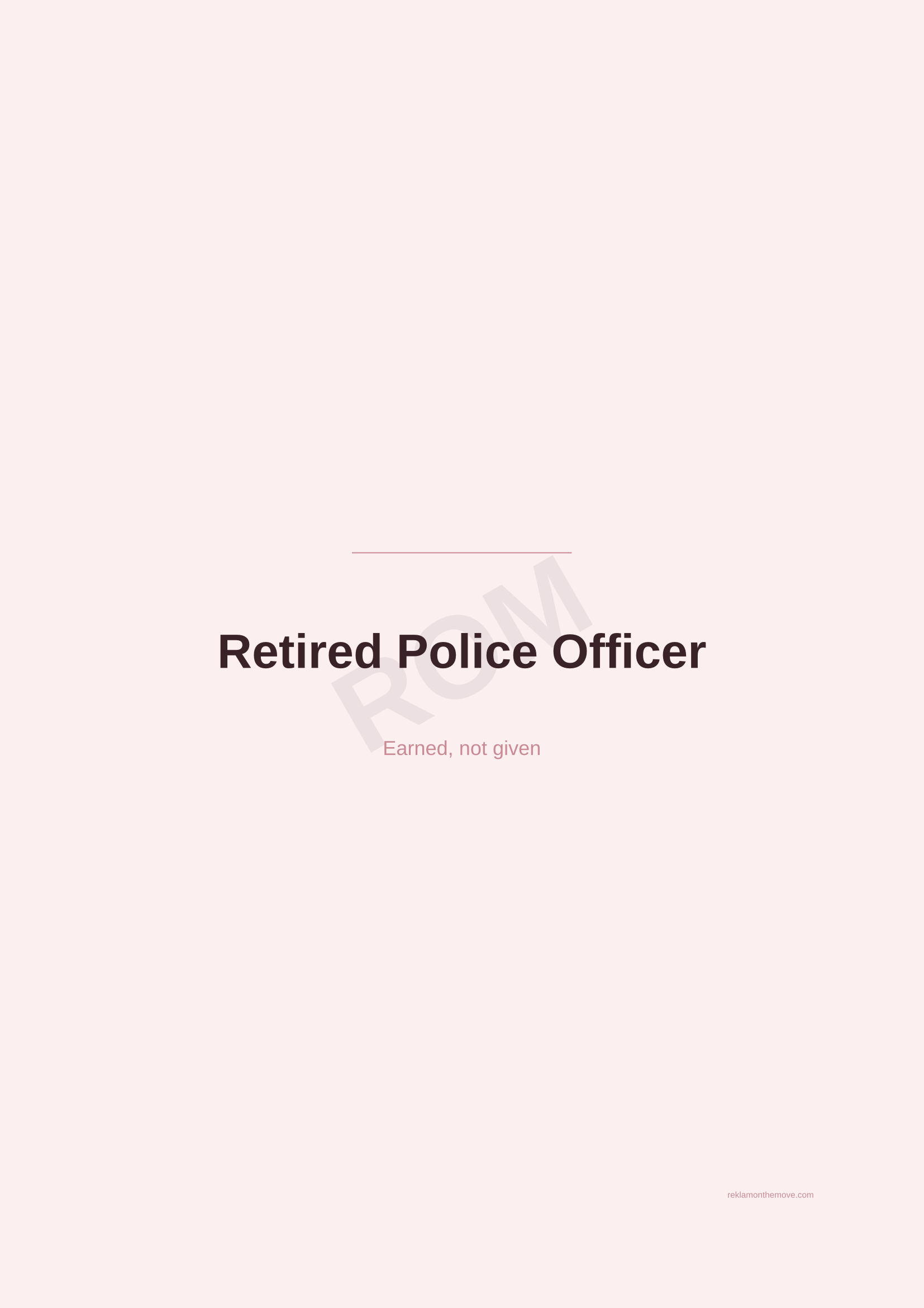 Retired Police Officer · Gül — ROM dijital ürün önizlemesi (filigranlı)