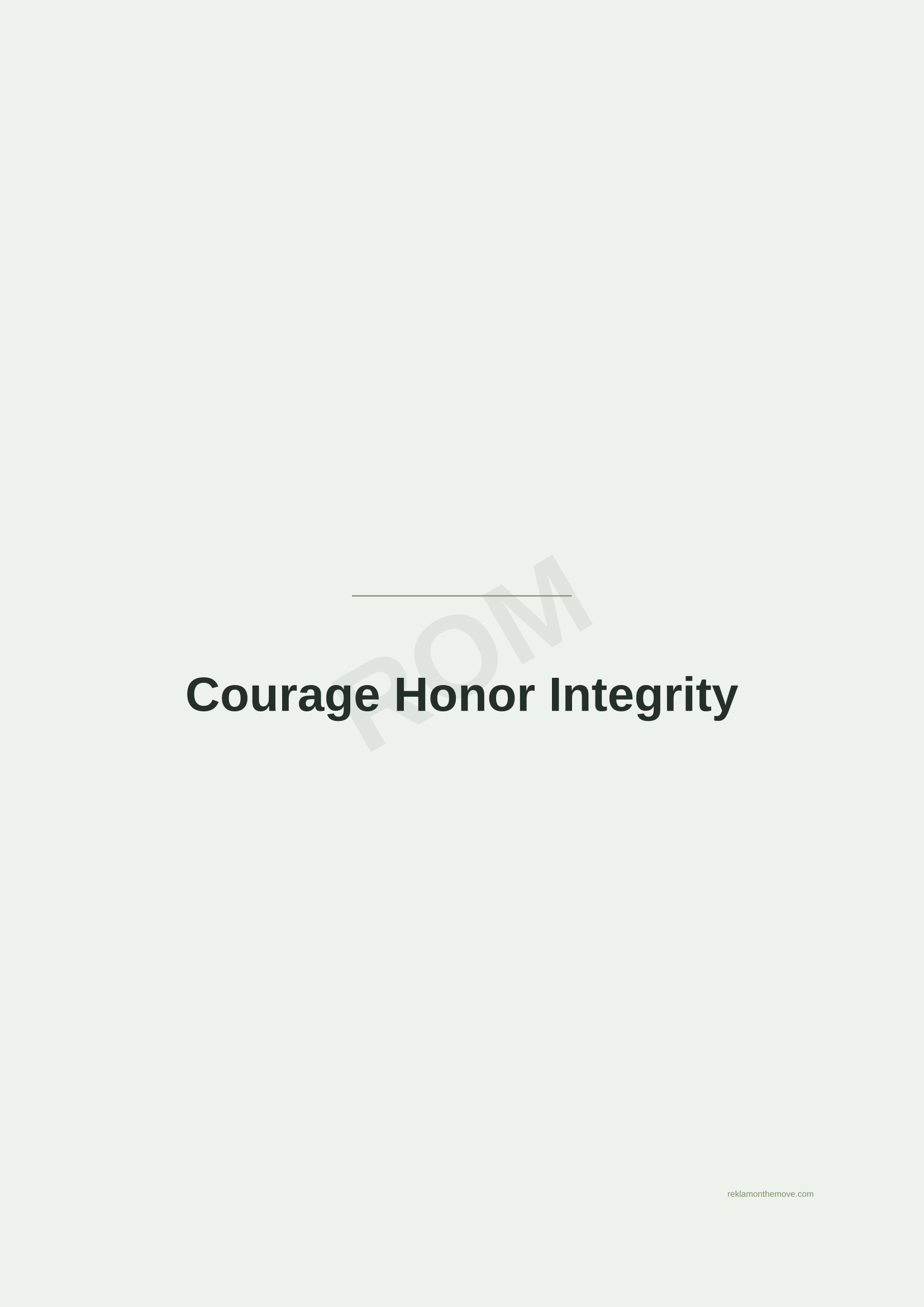 Courage Honor Integrity · Adaçayı — ROM dijital ürün önizlemesi (filigranlı)