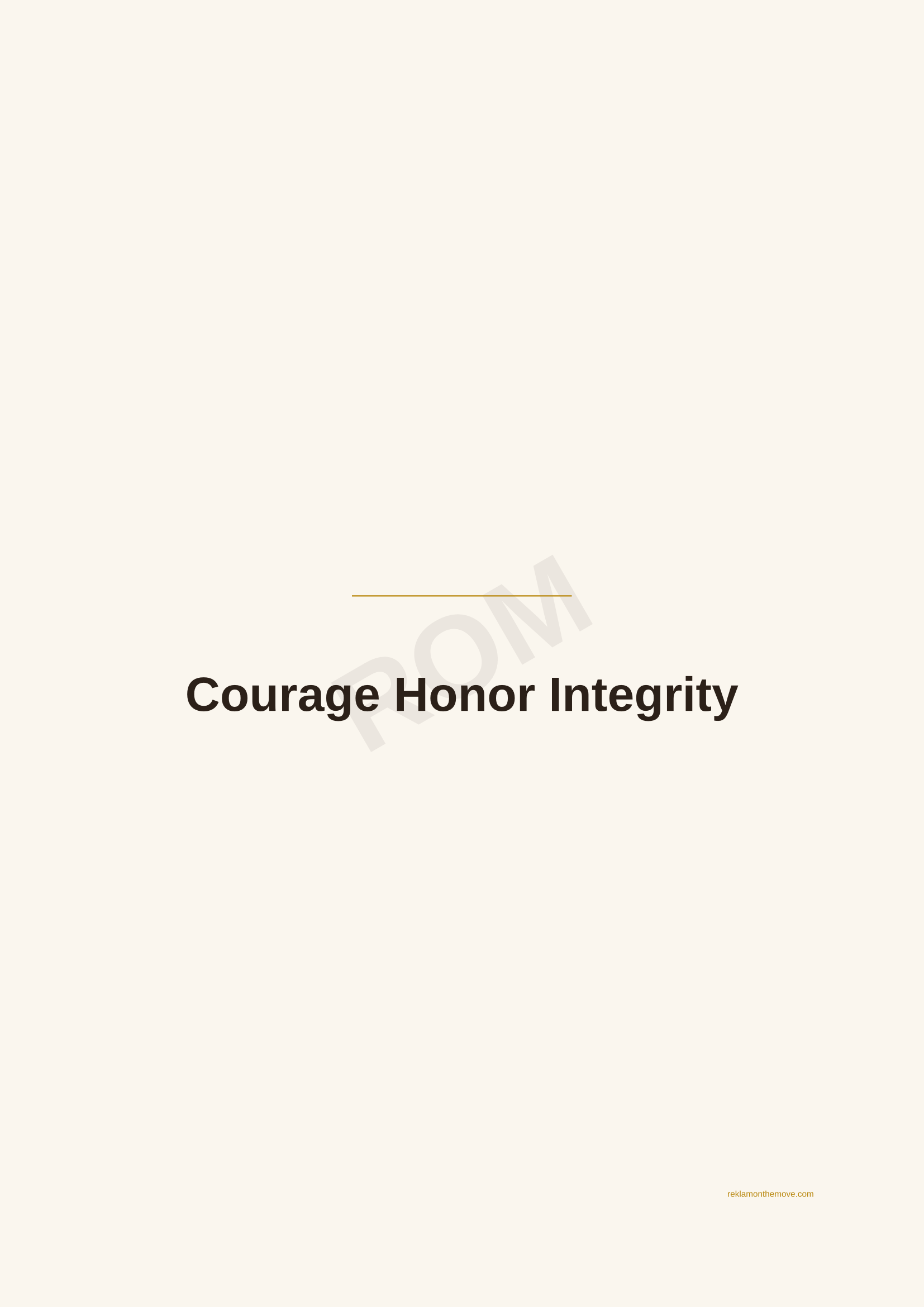Courage Honor Integrity · Espresso — ROM dijital ürün önizlemesi (filigranlı)