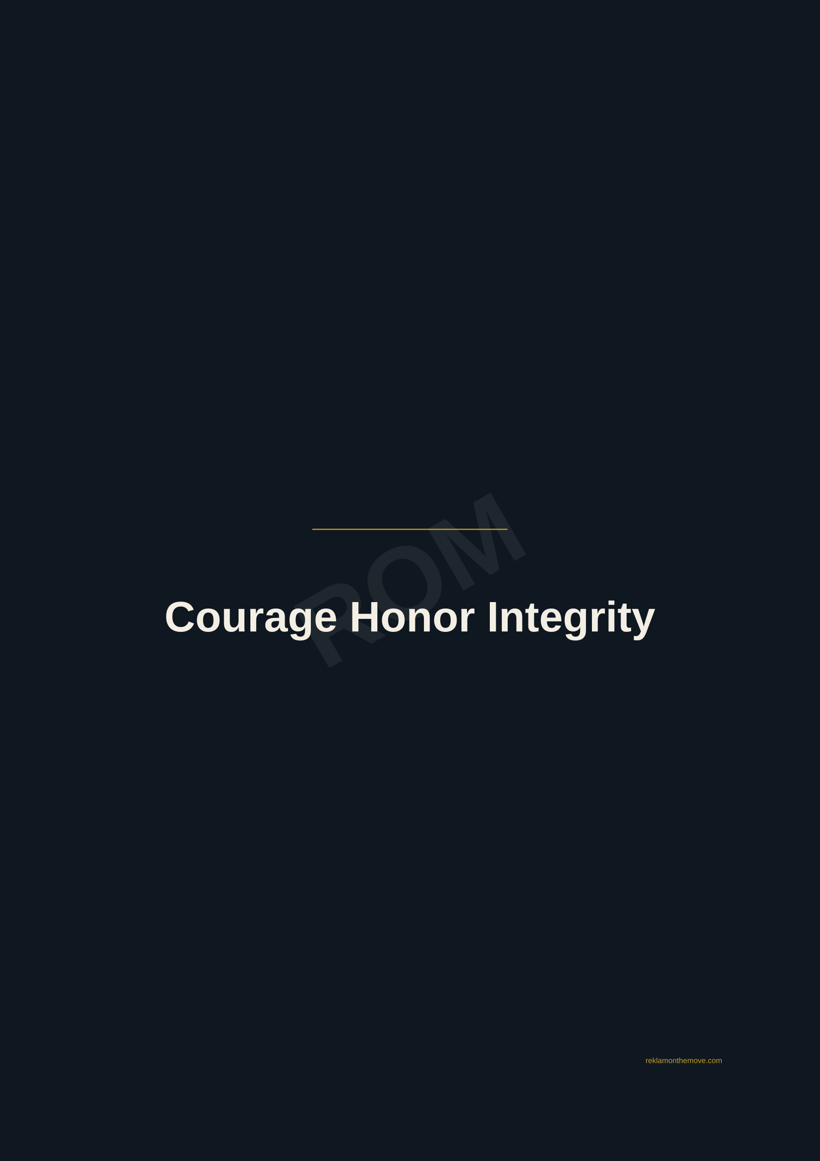Courage Honor Integrity · Gece — ROM dijital ürün önizlemesi (filigranlı)