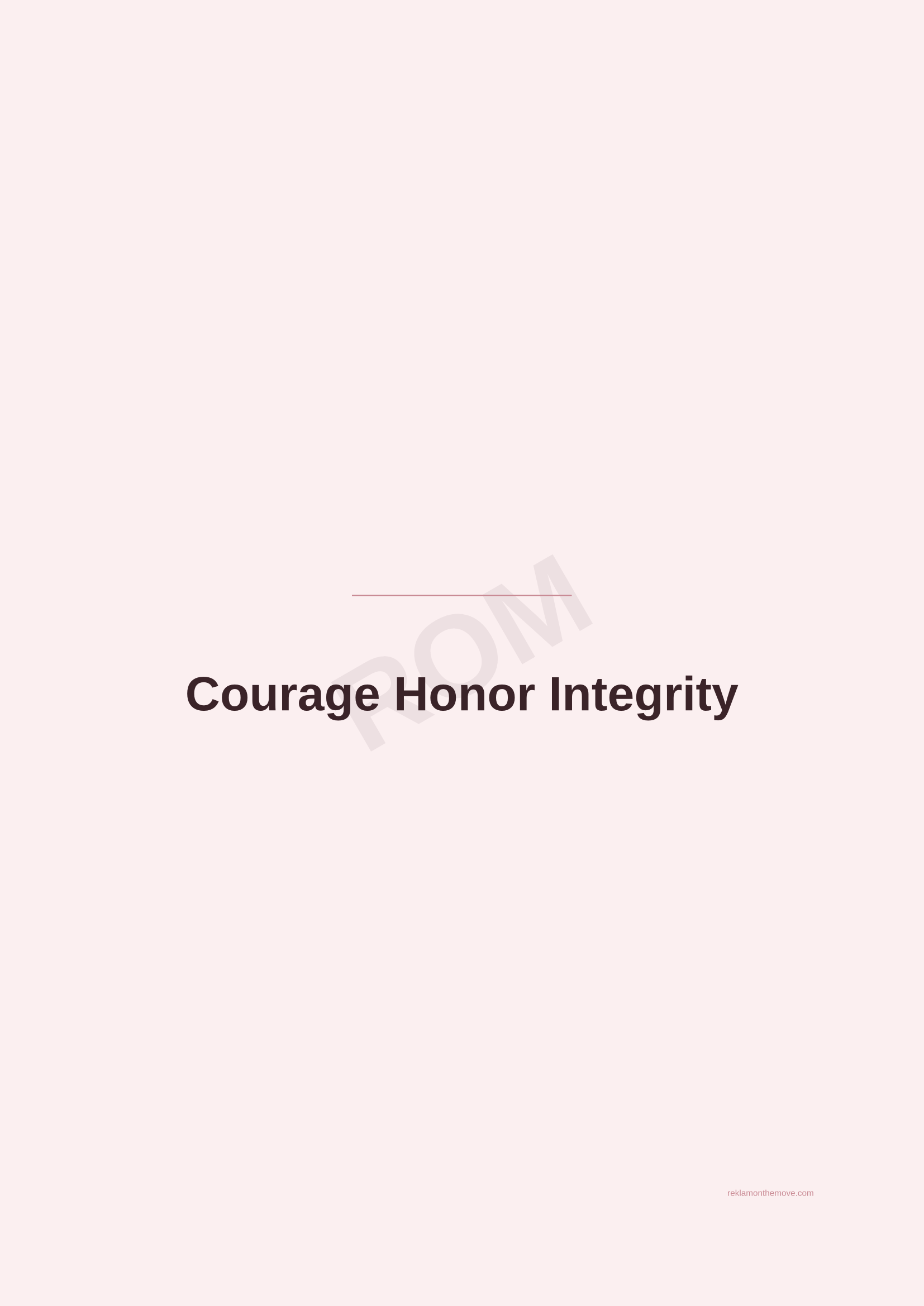 Courage Honor Integrity · Gül — ROM dijital ürün önizlemesi (filigranlı)