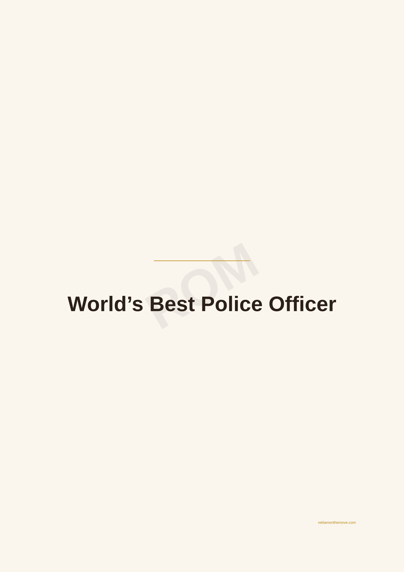 World's Best Police Officer · Espresso — ROM dijital ürün önizlemesi (filigranlı)