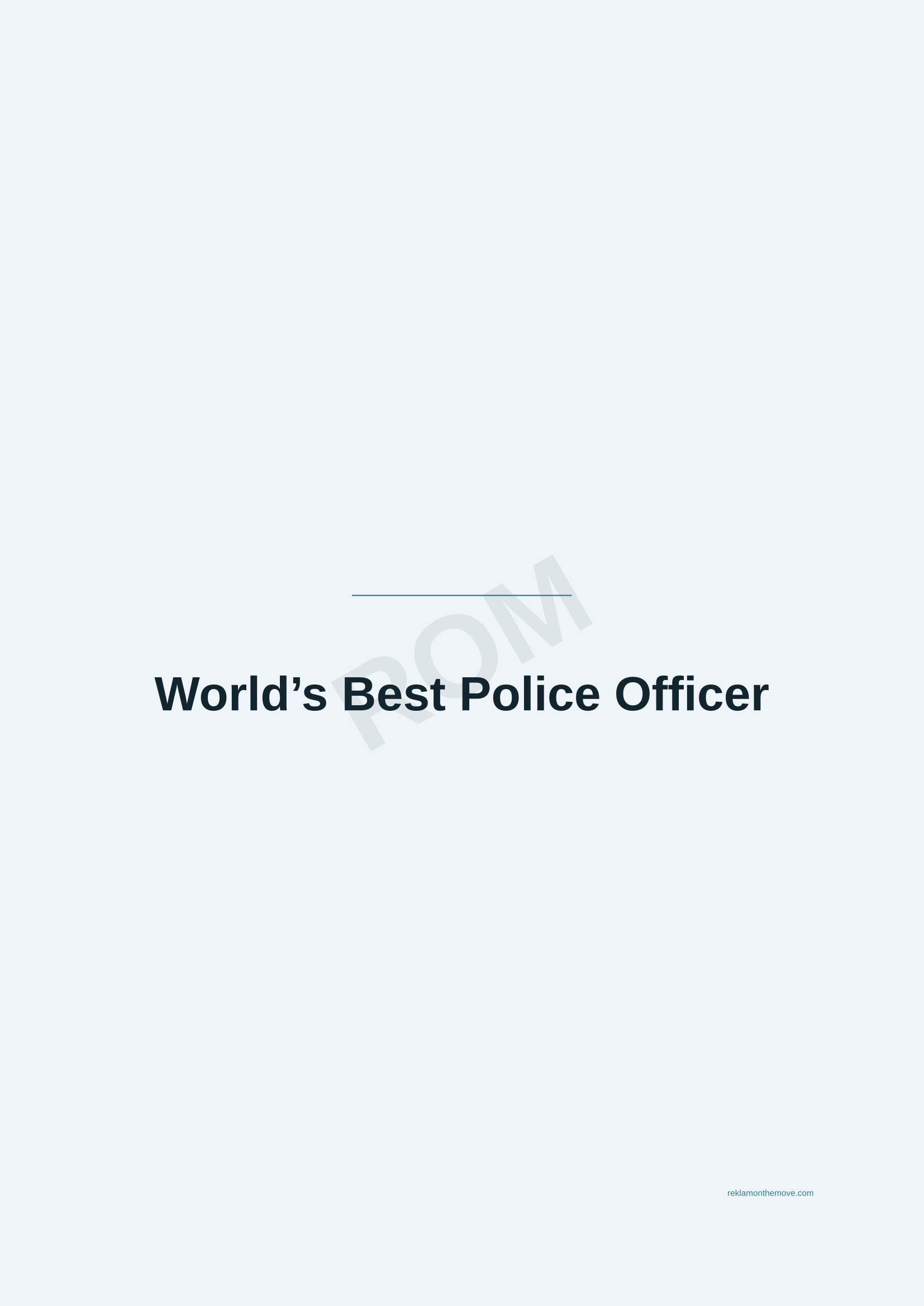 World's Best Police Officer · Okyanus — ROM dijital ürün önizlemesi (filigranlı)