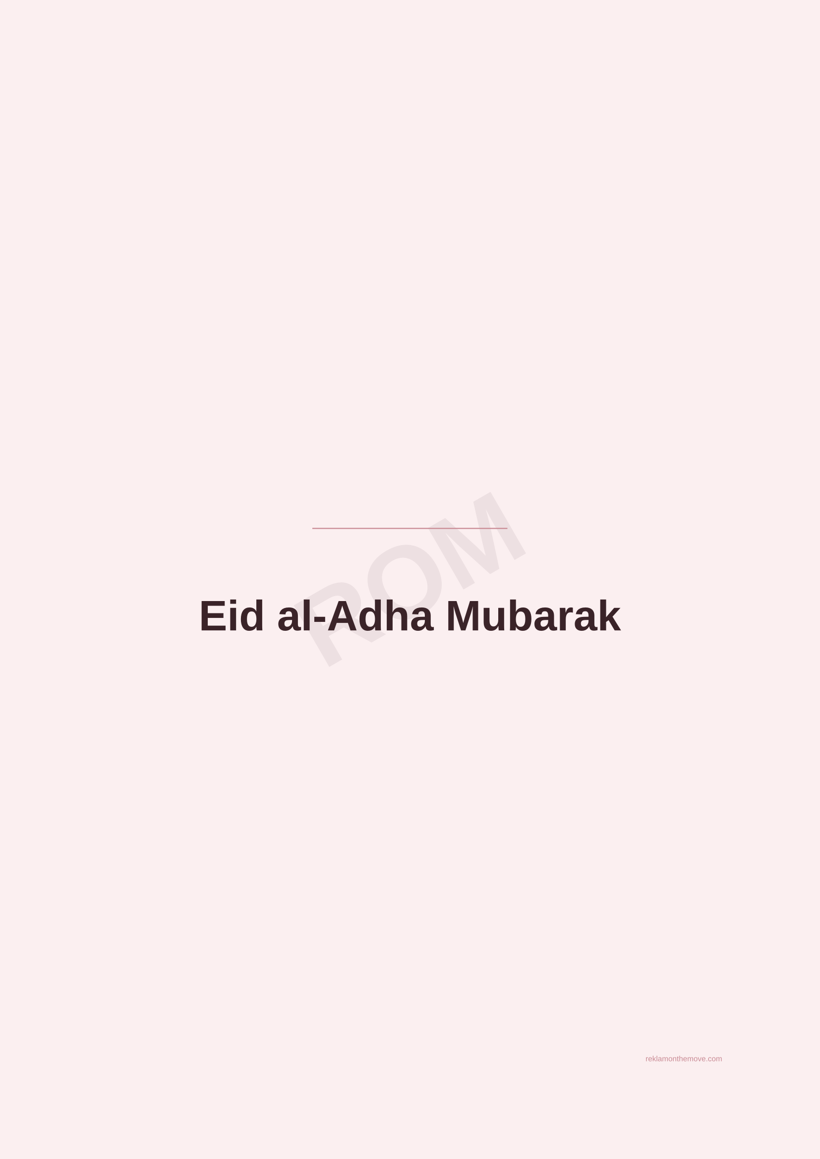 Eid al-Adha Mubarak · Gül — ROM dijital ürün önizlemesi (filigranlı)